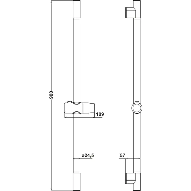 Cornat Dusch-Brausestange Cervia 90 cm, inkl. verstellbarem Wandhalter