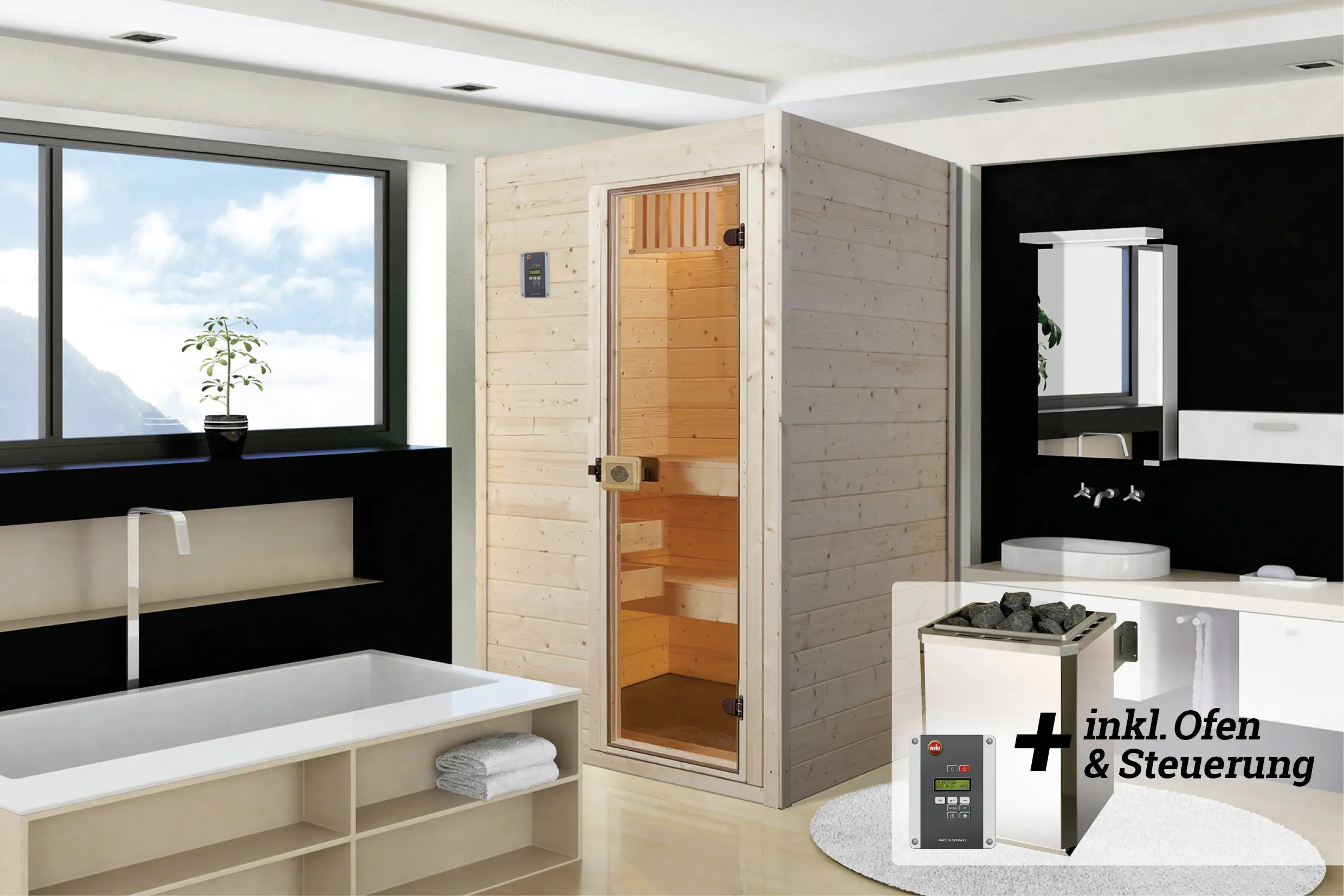 Weka Massivholz-Sauna Valida Gr. 1 Sparset 4,5 kW OS