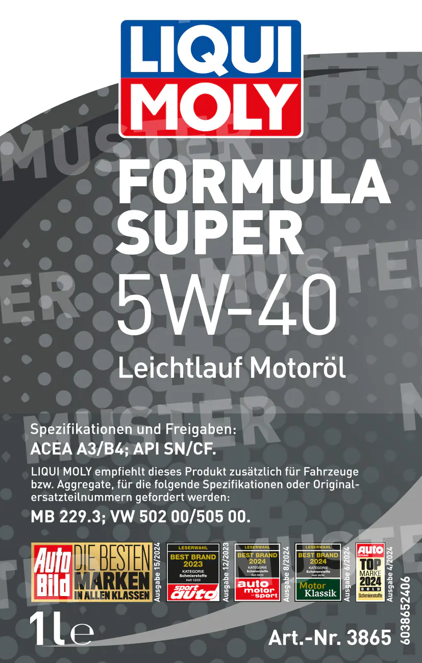 Liqui Moly Motoröl Formula Super 5W-40LL 1 L