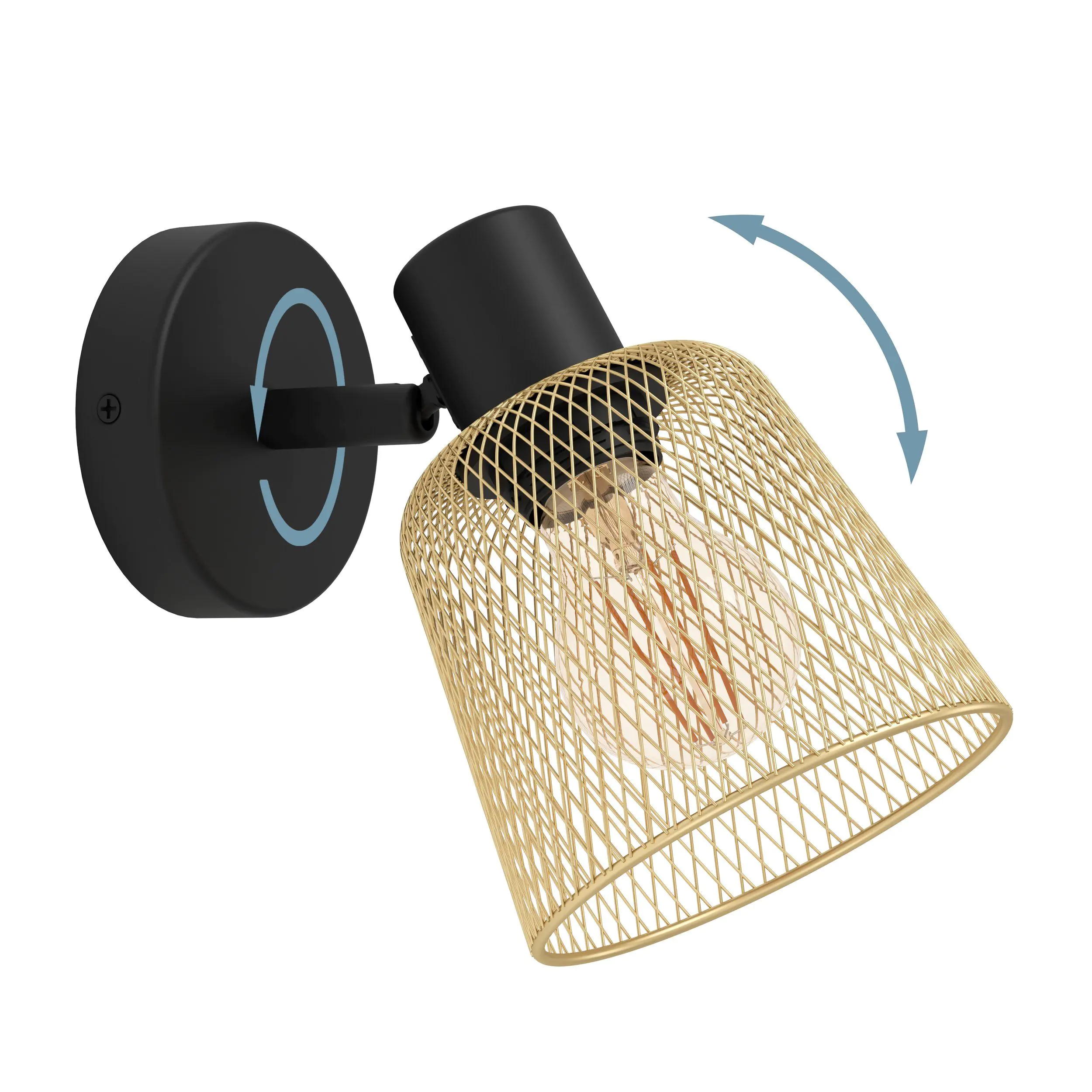Eglo Wandleuchte Coslada schwarz messing Eglo Wandleuchte Coslada schwarz messing