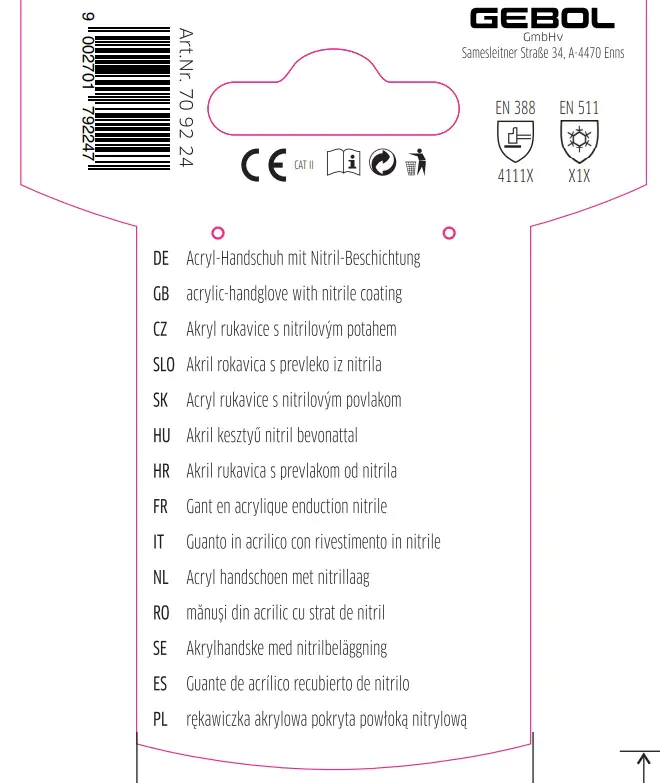 Gebol Handschuh Winter Lite Touch  