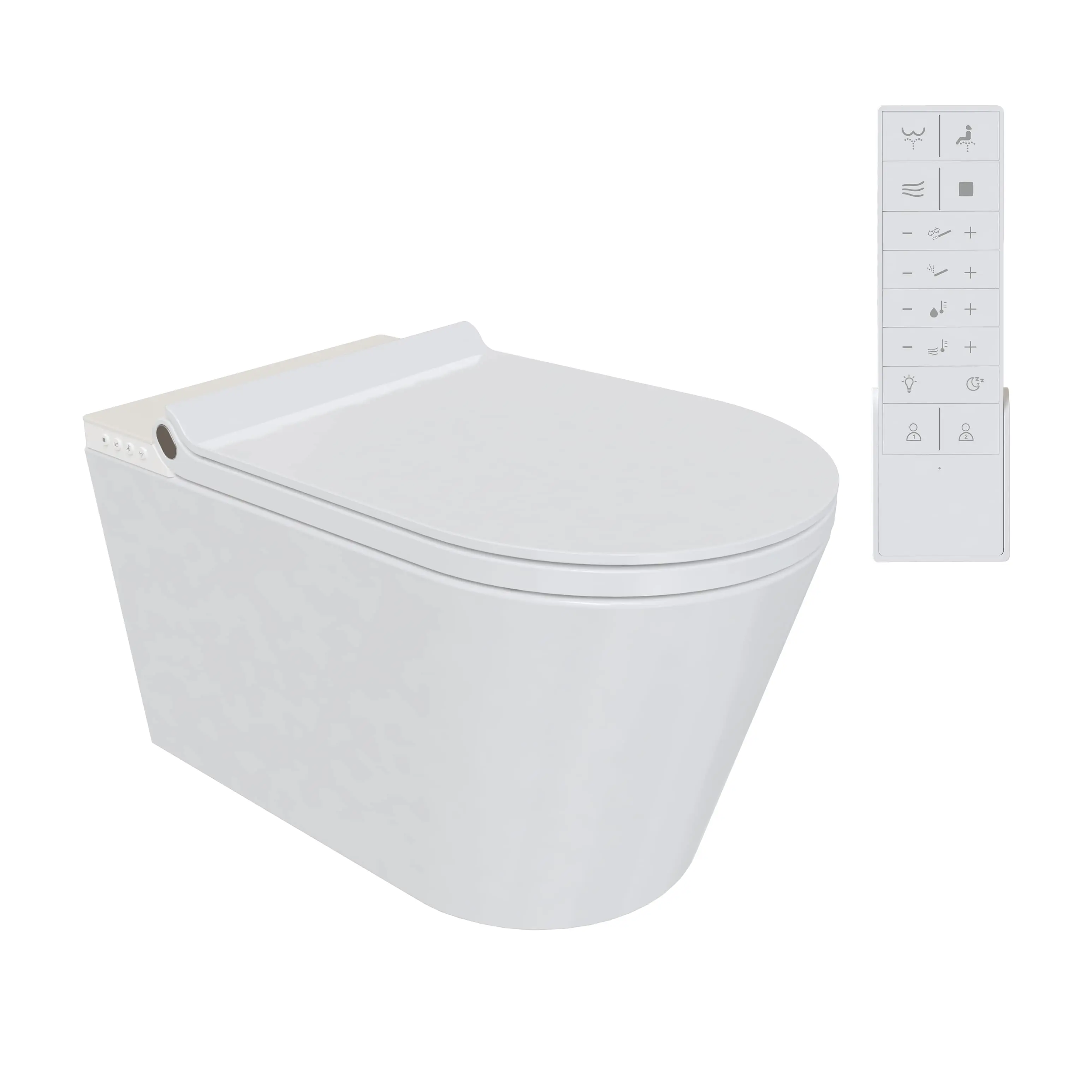 Adoomo Wand Dusch-WC spülrandlos Tiefspüler weiß inkl. WC Sitz