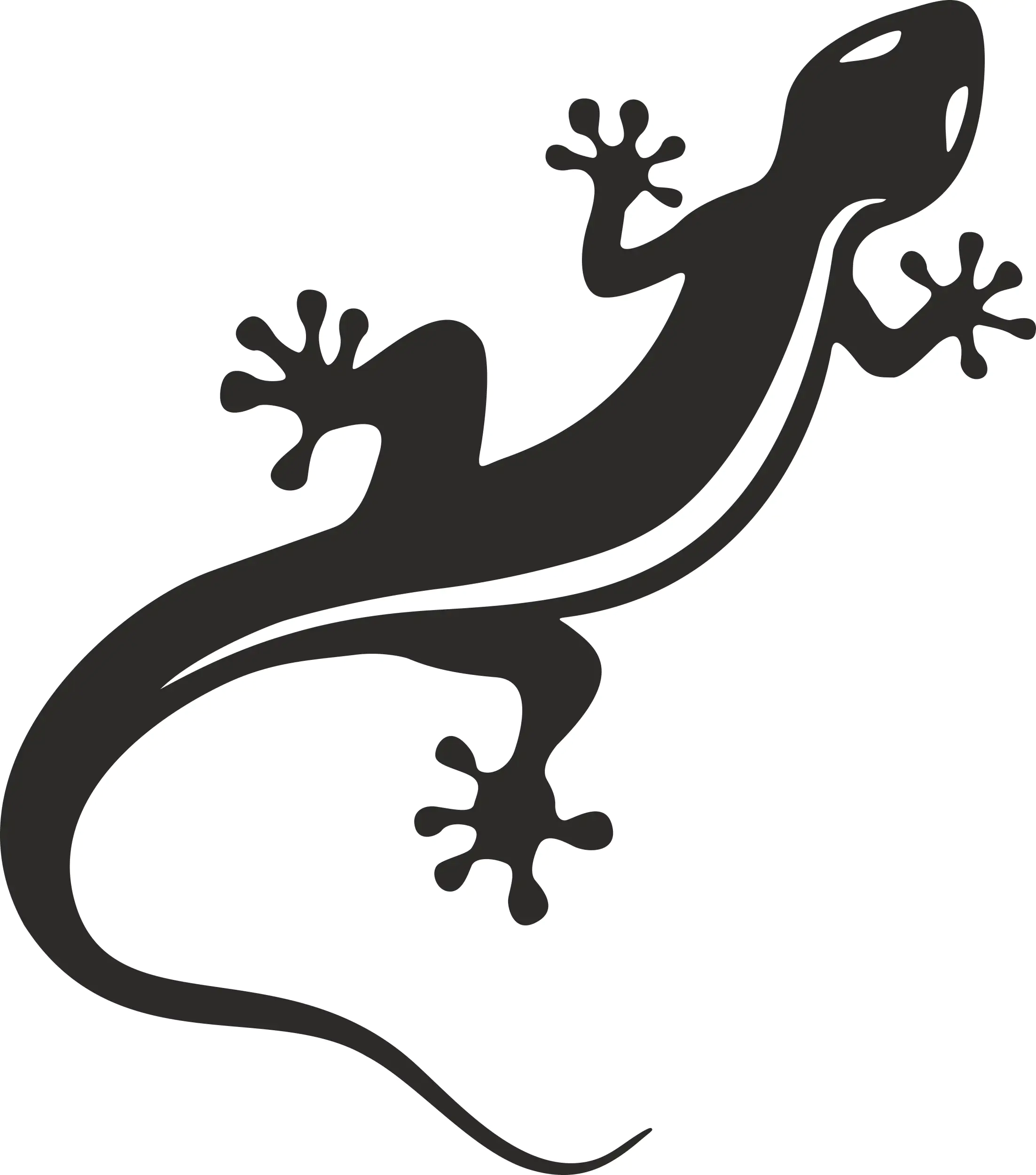 Hermann Schütz Aufkleber Gecko schwarz 110x95mm