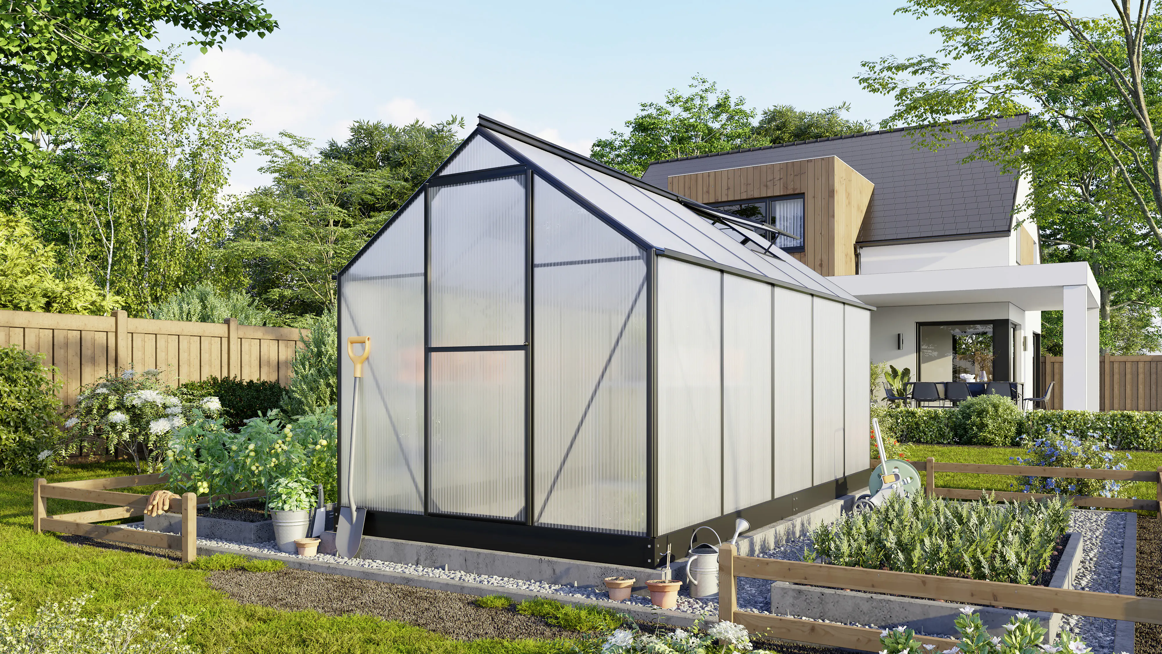 Vitavia Gewächshaus Eos 7500 HKP 4 mm schwarz 377 x 197 cm Vitavia Gewächshaus Eos 7500 HKP 4 mm schwarz 377 x 197 cm