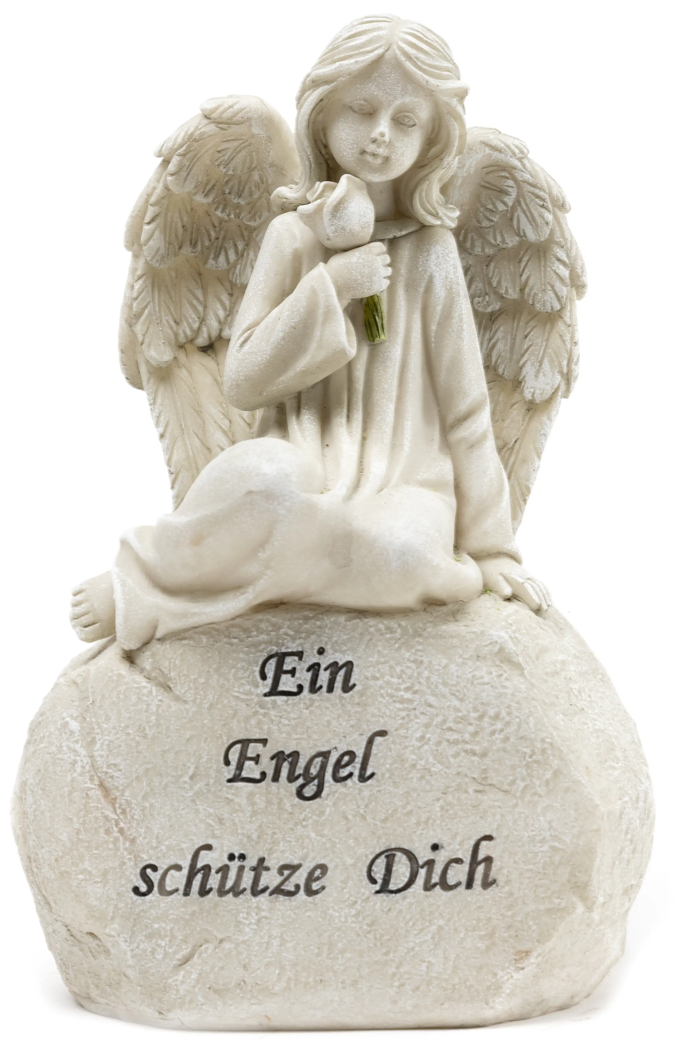 TrendLine Figur Engel 20 x 13 cm grau