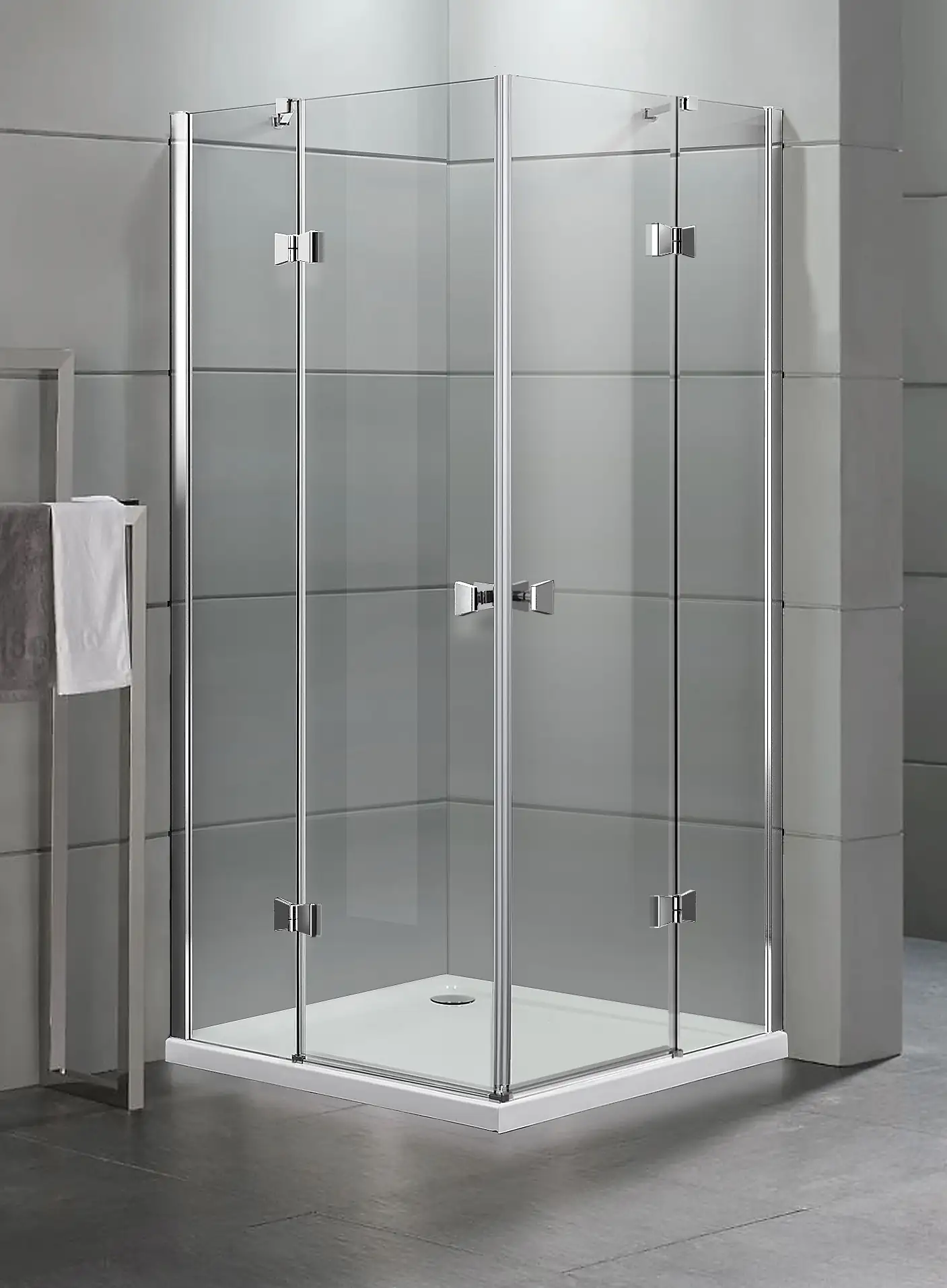 Primaster Dusch-Eckeinstieg-Tür Easy-6 Open 90 x 90 cm Klarglas chrom Primaster Dusch-Eckeinstieg-Tür Easy-6 Open 90 x 90 cm Klarglas chrom