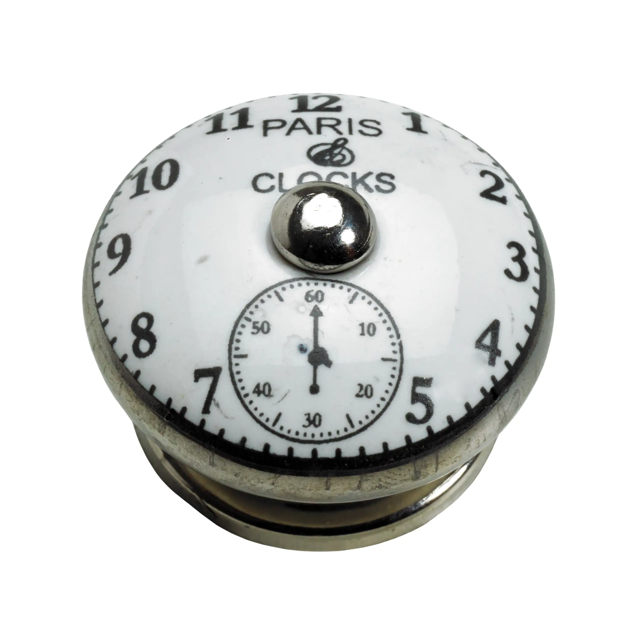 Hettich Möbelknopf Keramik weiß mit Uhr II Ø 38,0 mm - 1 Stück