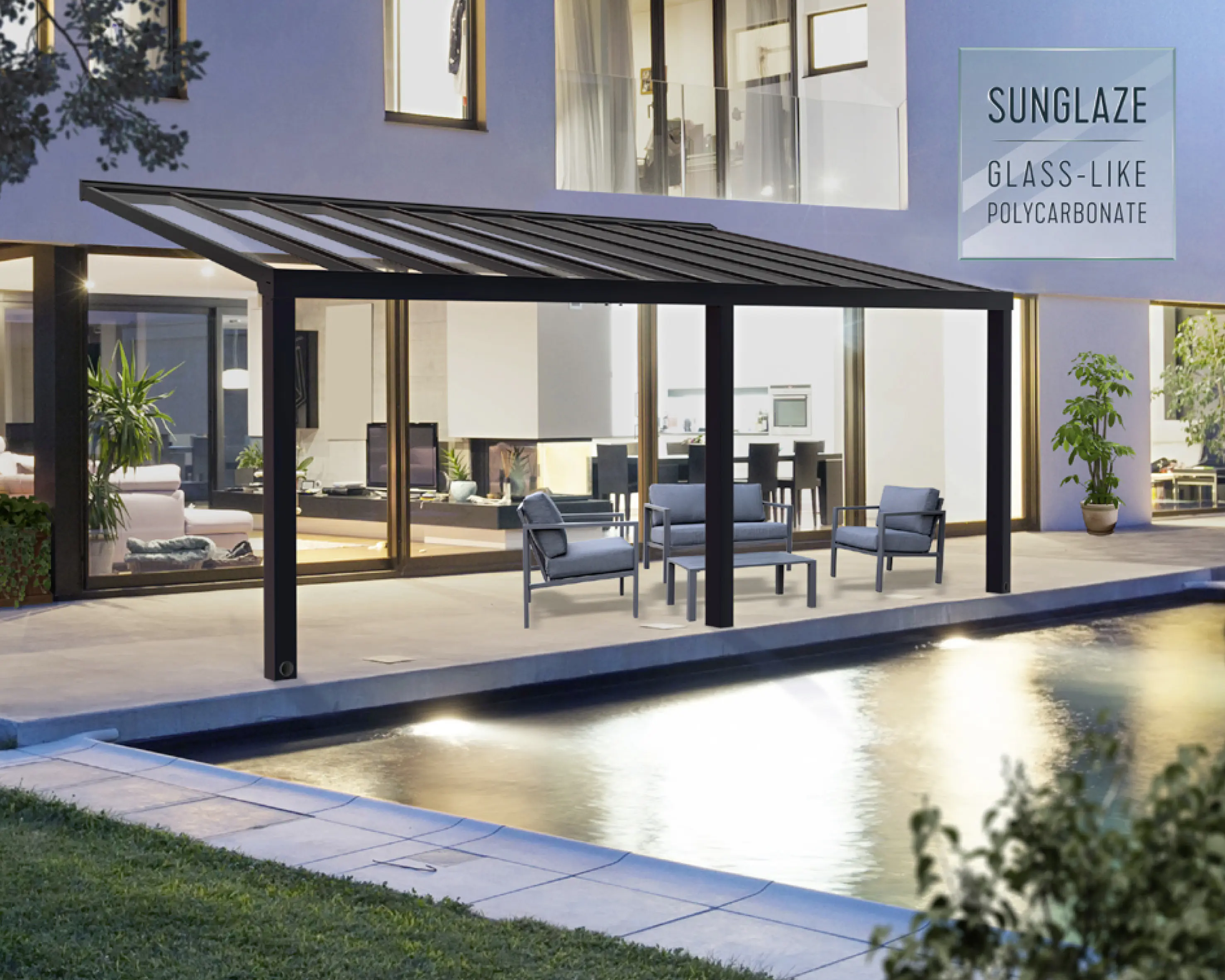 Canopia Terrassenüberdachung Stockholm  732 x 330,5 cm anthrazit