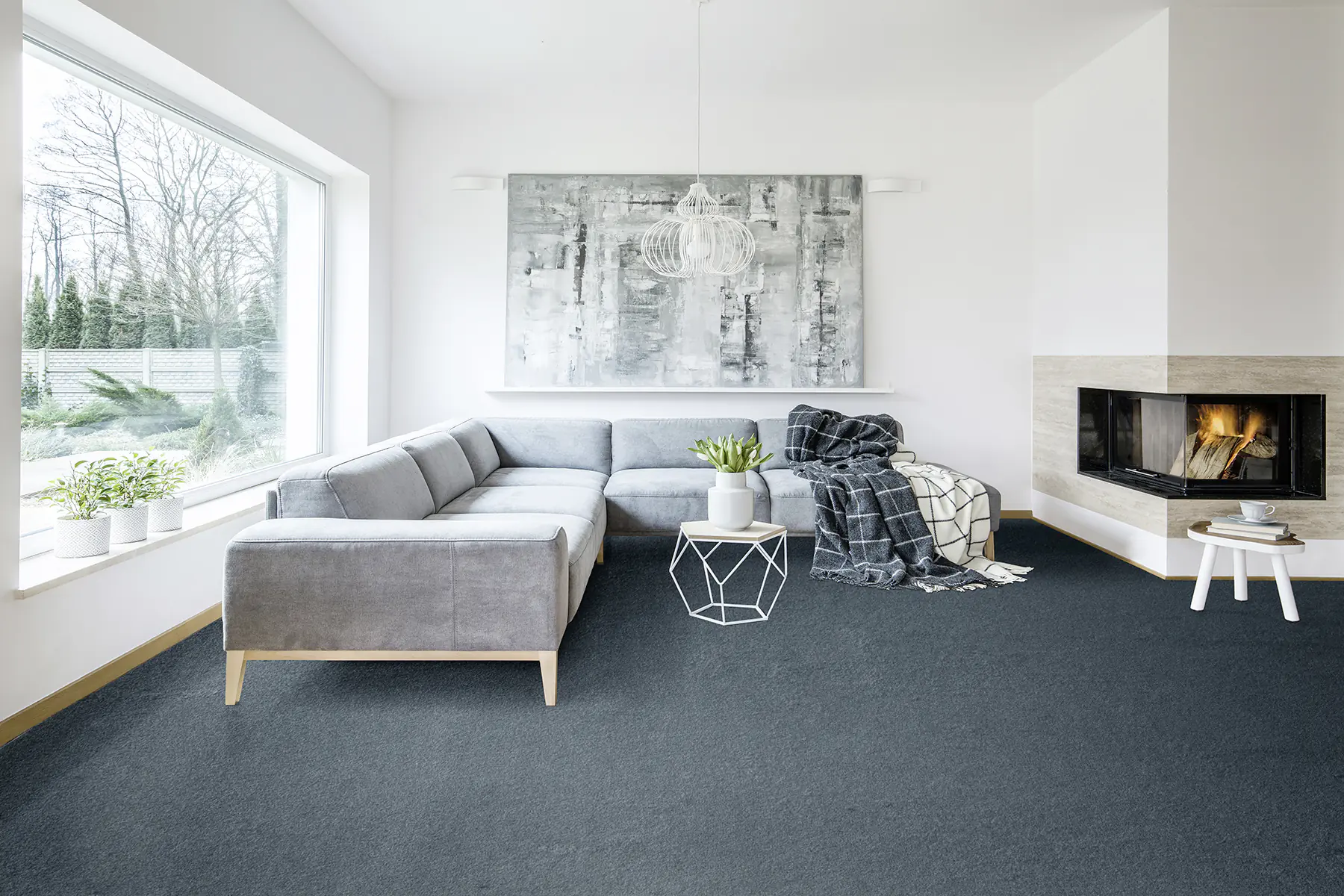 Teppichboden Ella blau 4 m breit (Meterware)