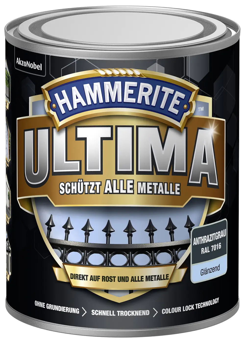 4007591724366 Hammerite Metallschutzlack ULTIMA 750 ml anthrazitgrau glänzend