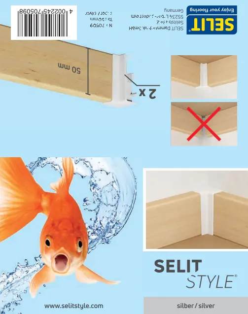 SELITSTYLE Innenecke silber Höhe 50 mm SELITSTYLE Innenecke silber Höhe 50 mm