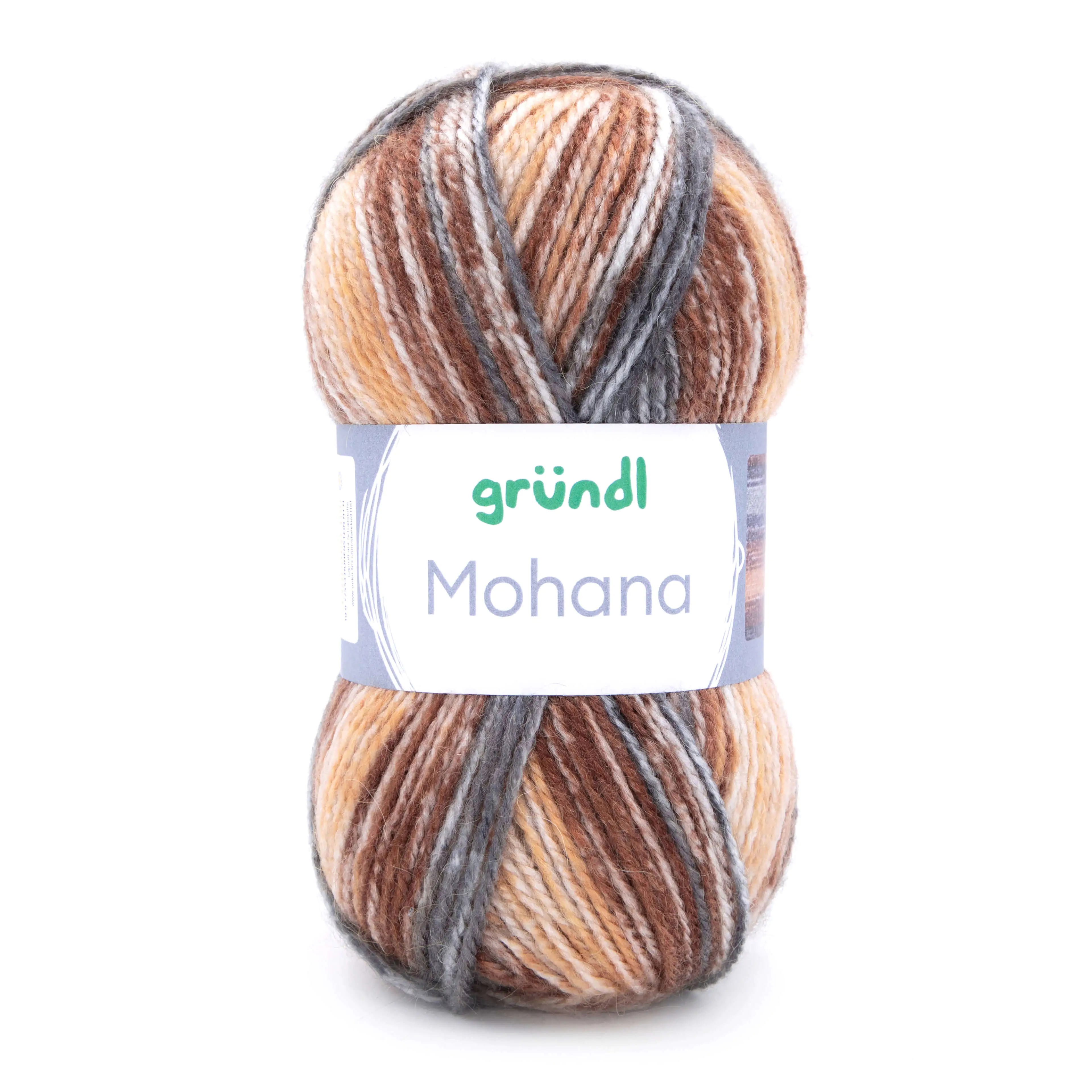 Gründl Wolle Mohana 100 g grau-camel-braun