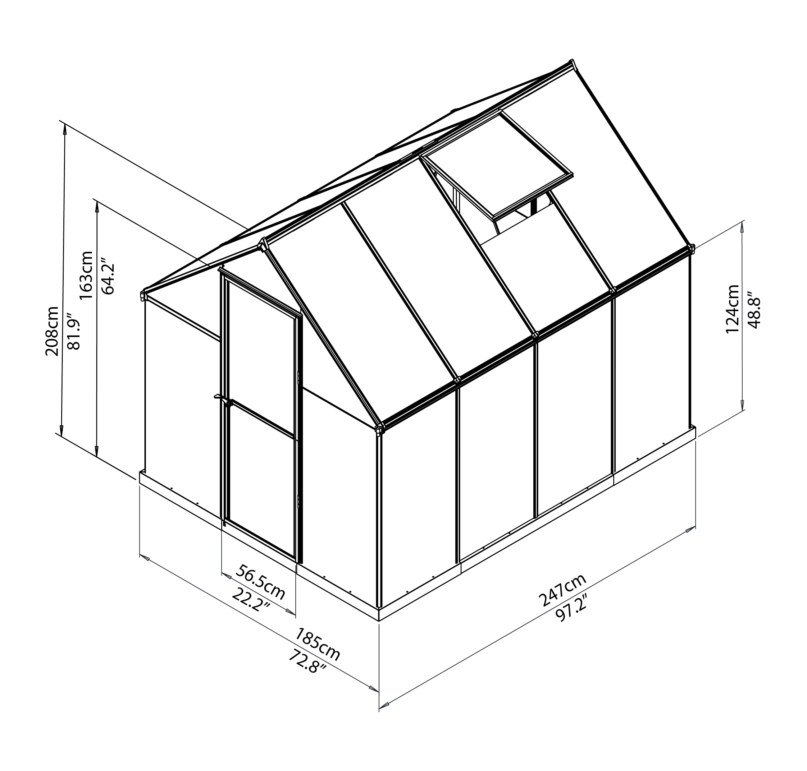 7290103110598_2130411 TrendLine Gewächshaus Mythos II 6x8 248 x 185 x 209 cm