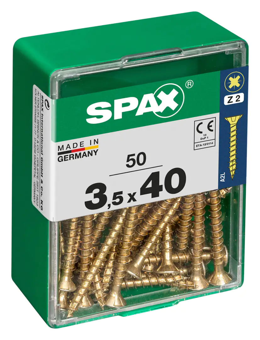 Spax Universalschrauben 3.5 x 40 mm PZ 2 - 50 Stk. Spax Universalschrauben 3.5 x 40 mm PZ 2 - 50 Stk.