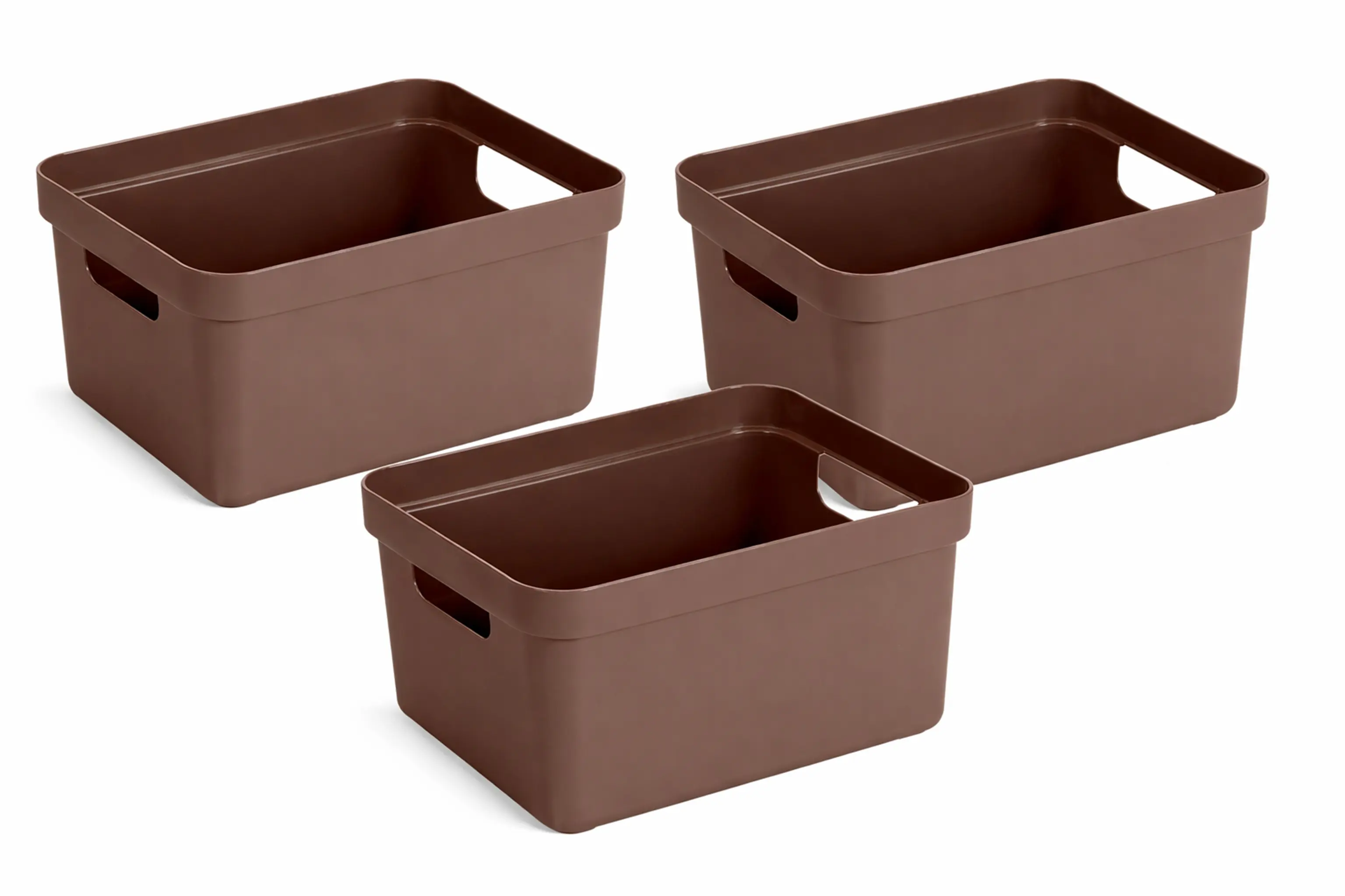 Sunware Aufbewahrungsbox Sigma Home 13L schoko 3er-Set