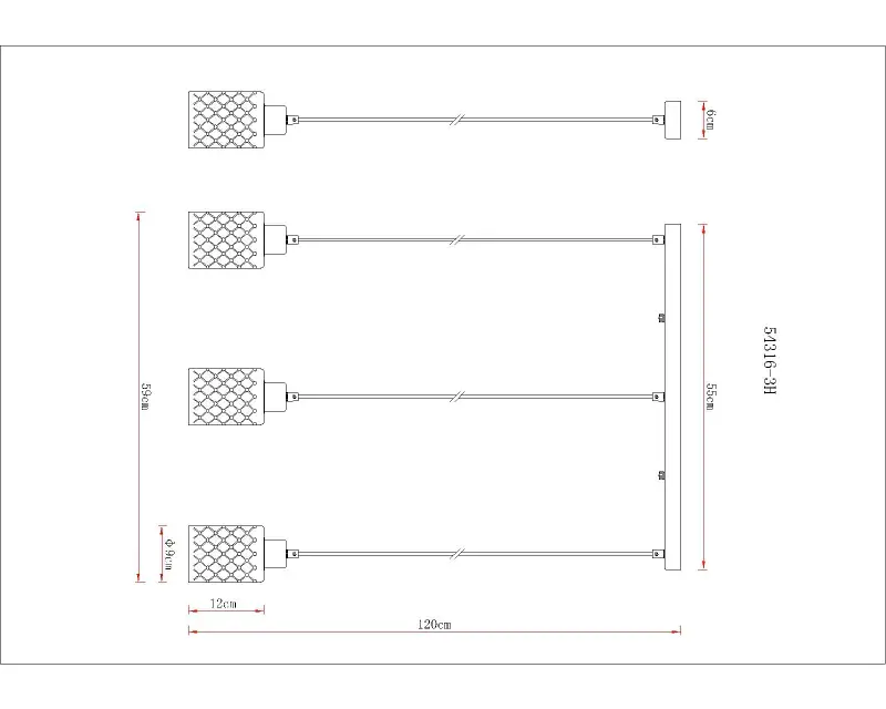 Globo Hängeleuchte Alonso 120 cm schwarz