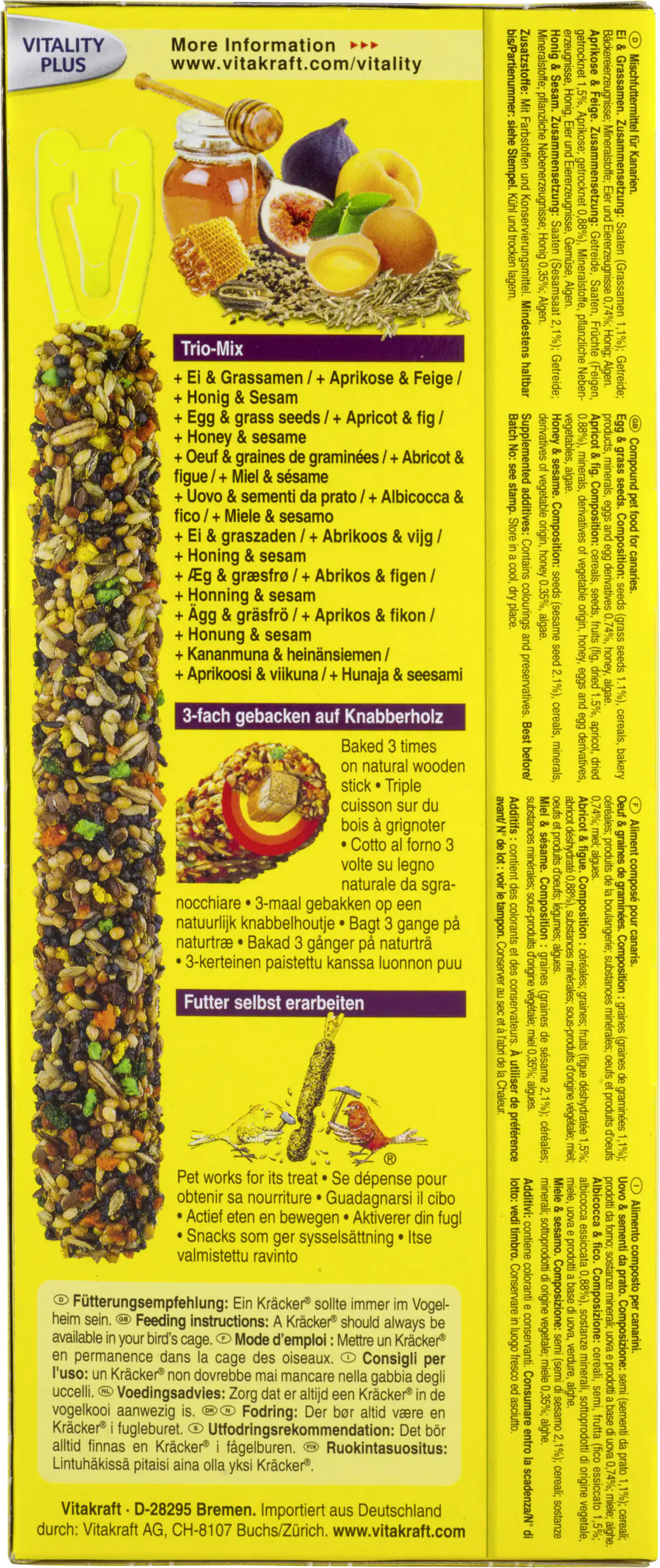 Vitakraft Kräcker® Trio Ei Frucht Honig 3 Stück / 80 g