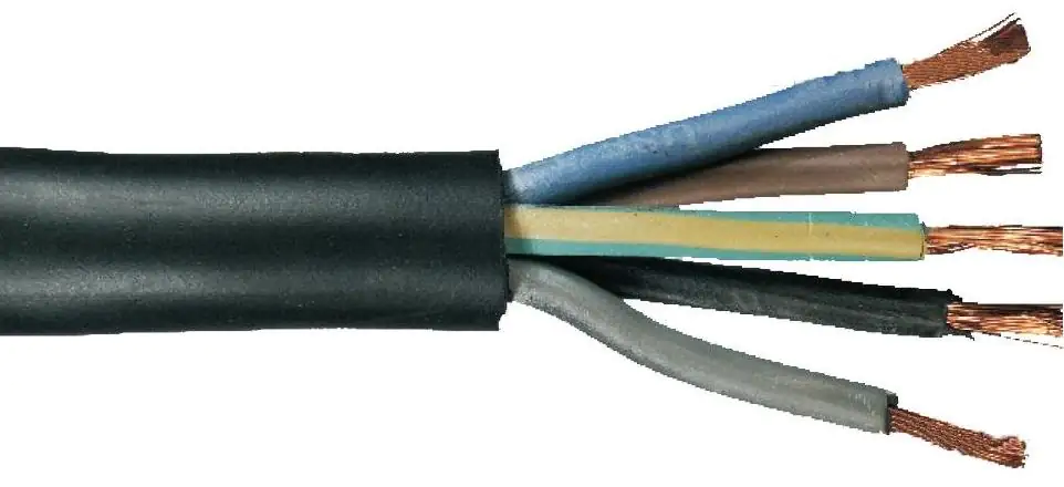 Gummileitung H05RR-F 5 x 2,5 - 10 Meter, schwarz