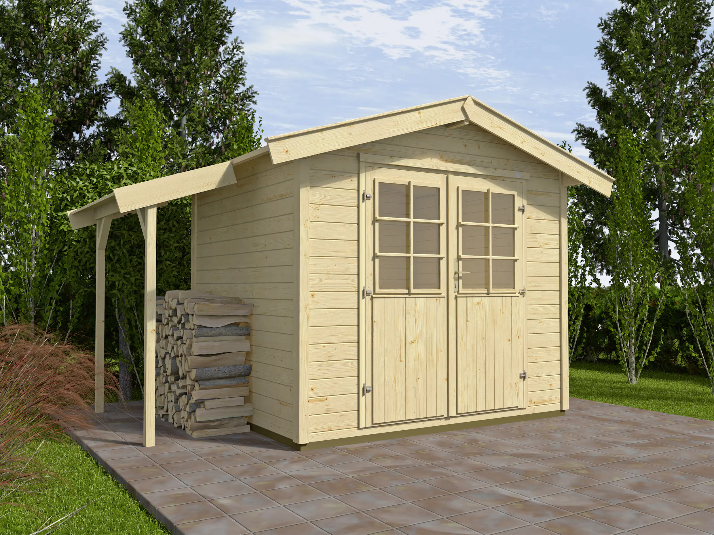 Weka Gartenhaus Finnja 296 x 205 cm natur mit Fußboden