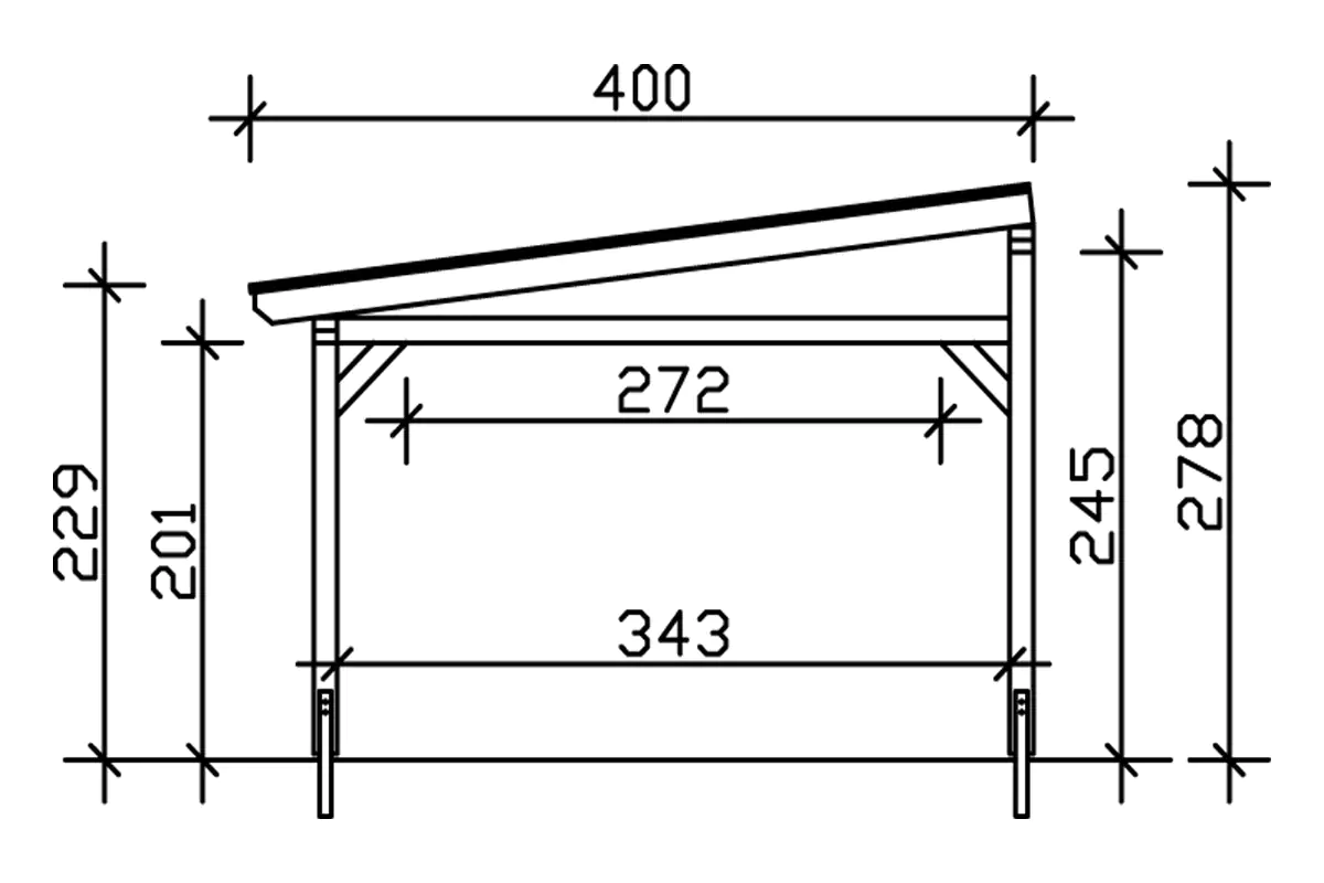 SKAN HOLZ Terrassenüberdachung Siena 541 x 400 cm Leimholz