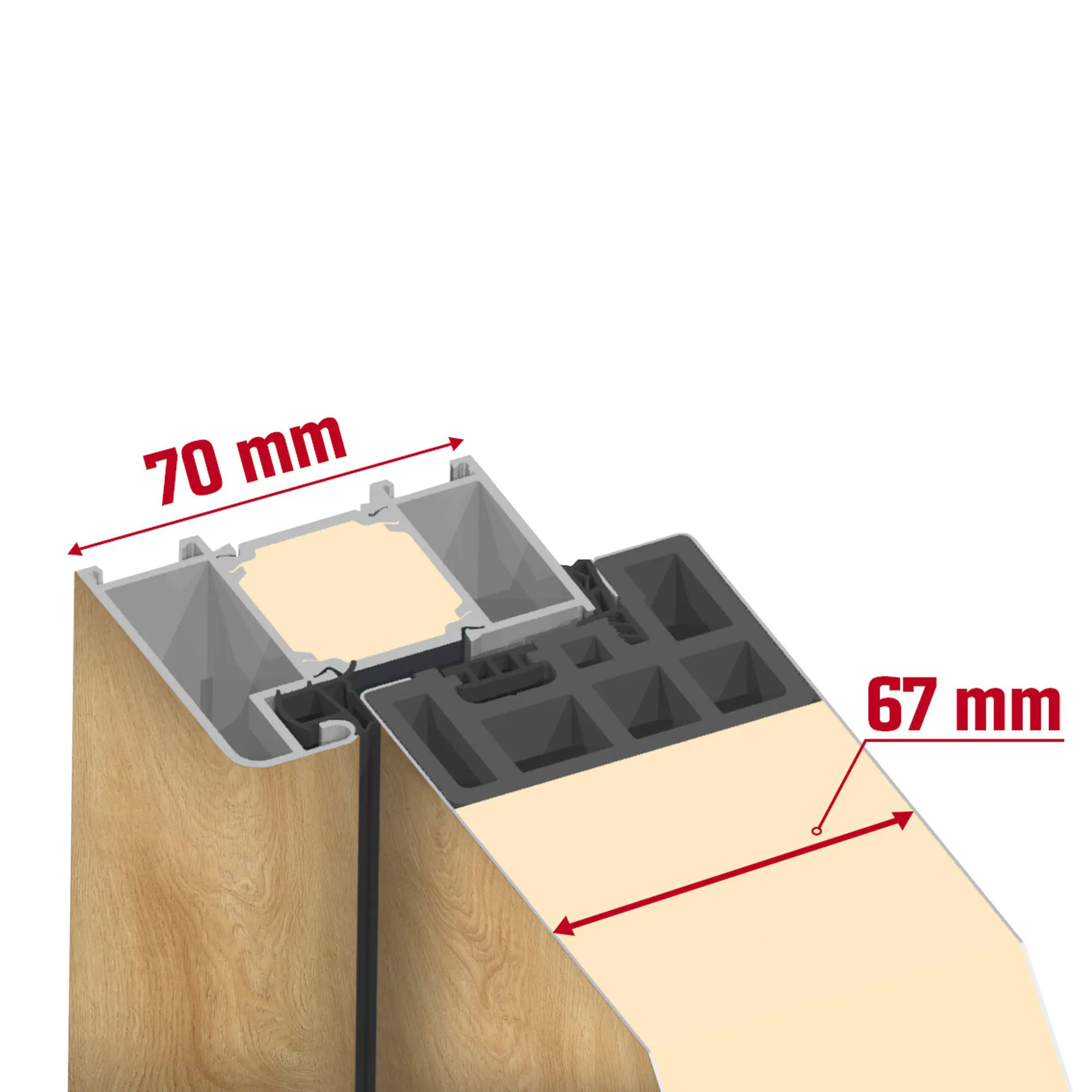 Splendoor Haustür Passivedoor Premium B06 Eiche Natur DIN Links 100 x 210 cm