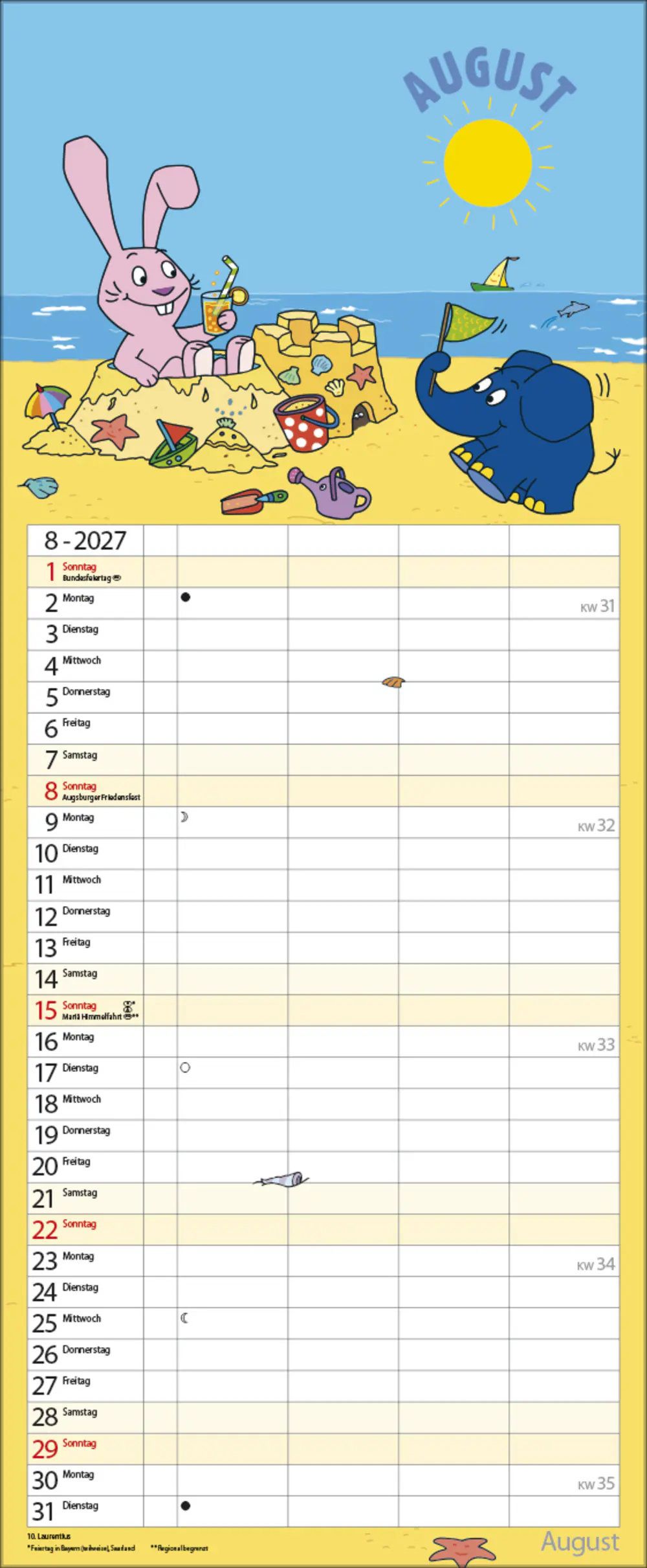 Korsch Kalender Familienplaner Sendung mit der Maus 2027