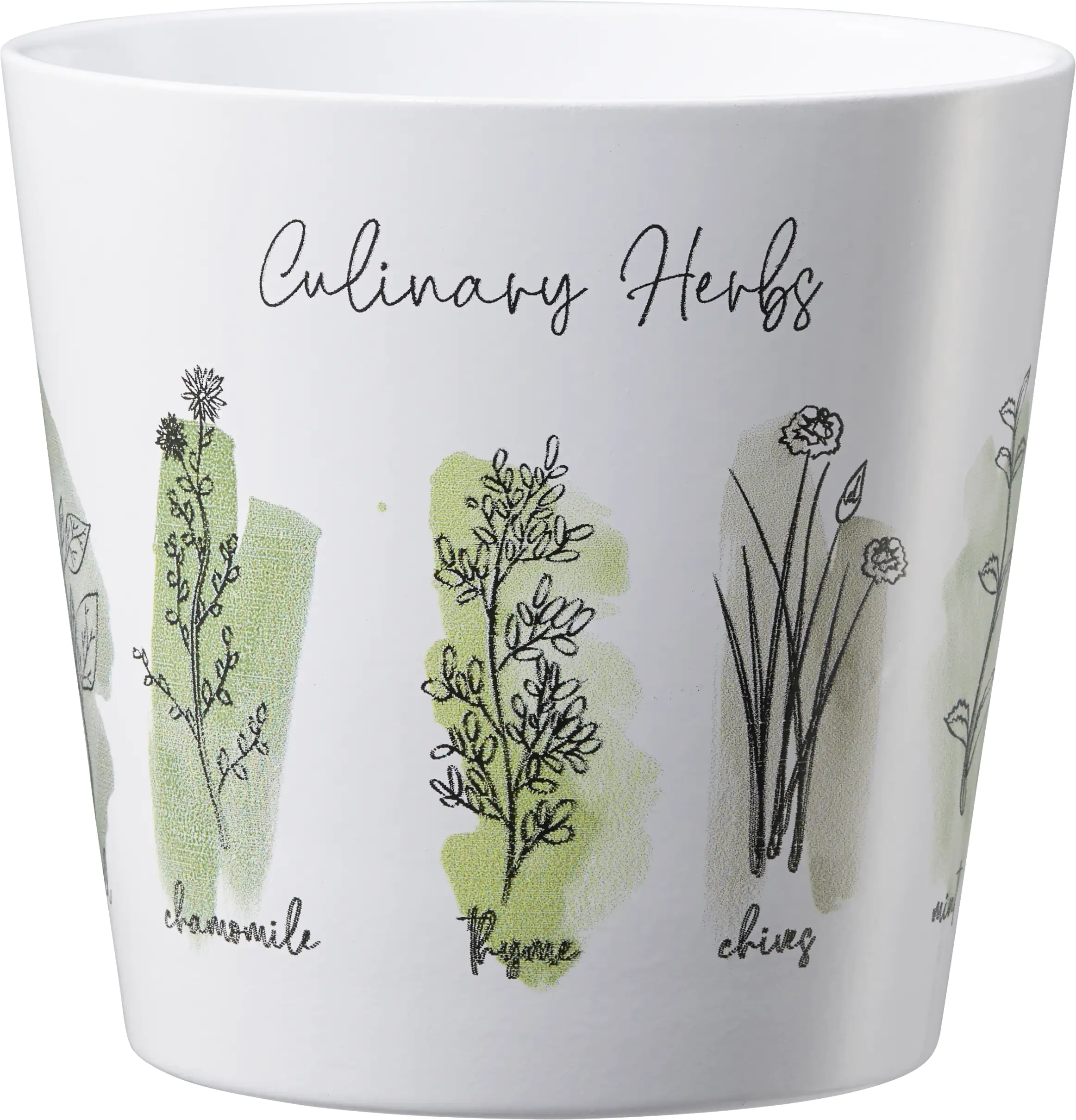 Scheurich Übertopf Culinary Herbs Ø 14 x 13,2 cm weiß-grün Scheurich Übertopf Culinary Herbs Ø 14 x 13,2 cm weiß-grün