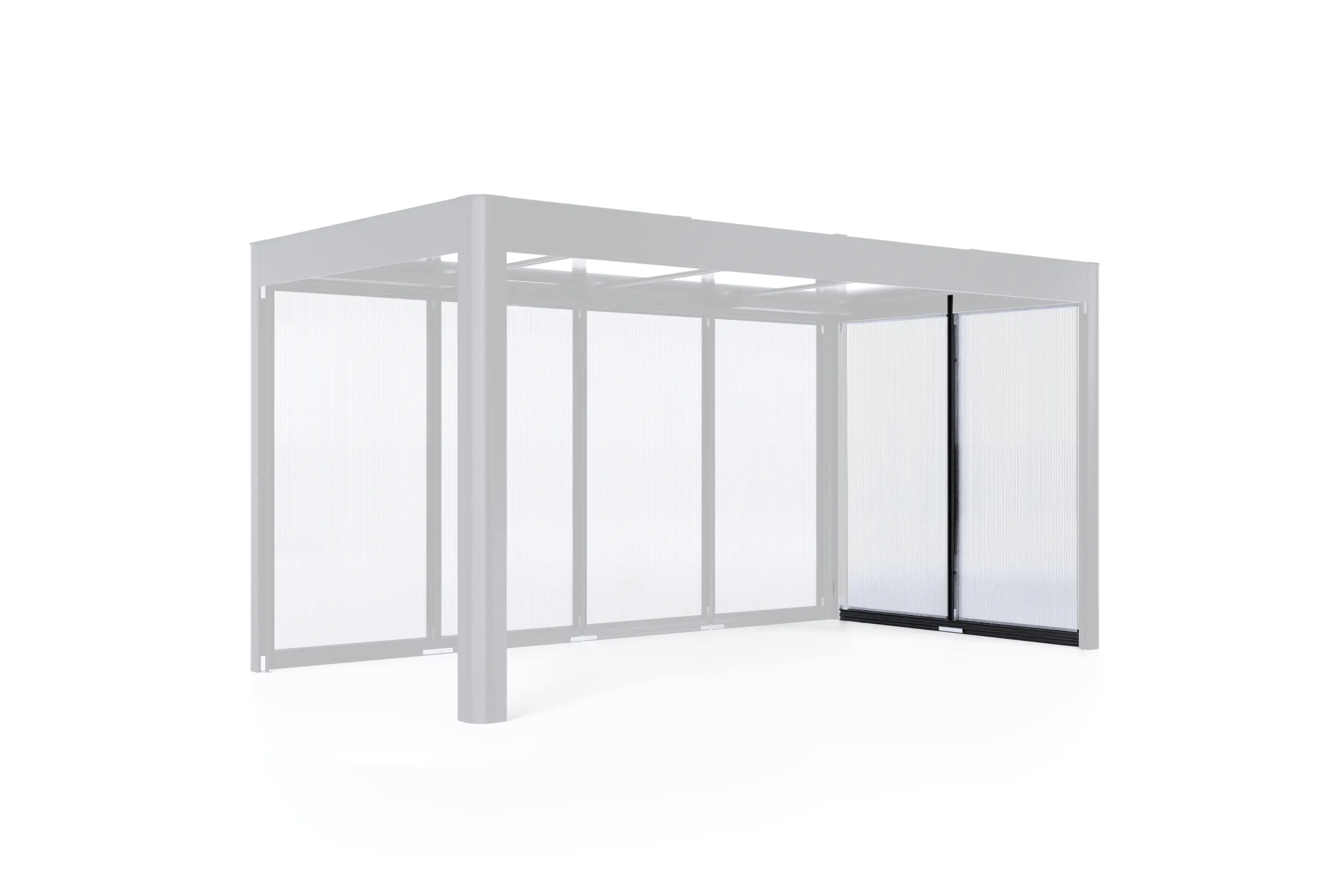 SunElements Wandelement für Gartenhaus SunCover mit Doppelstegplatten 10 mm 2 m breit anthrazit-metallic