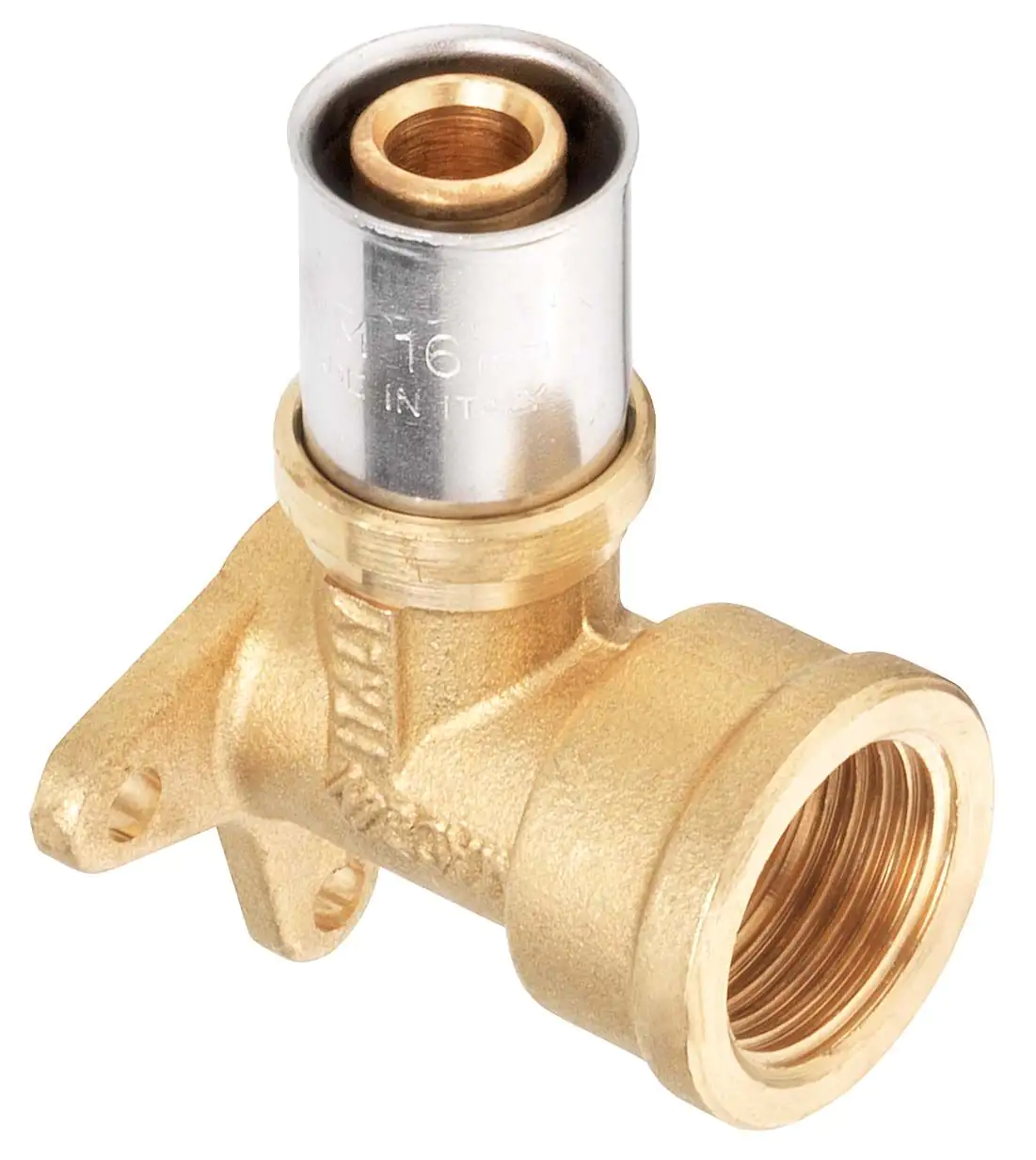 Cornat Press-Wandscheibe komplett Messing/Edelstahl, ø16 mm, 1/2" IG