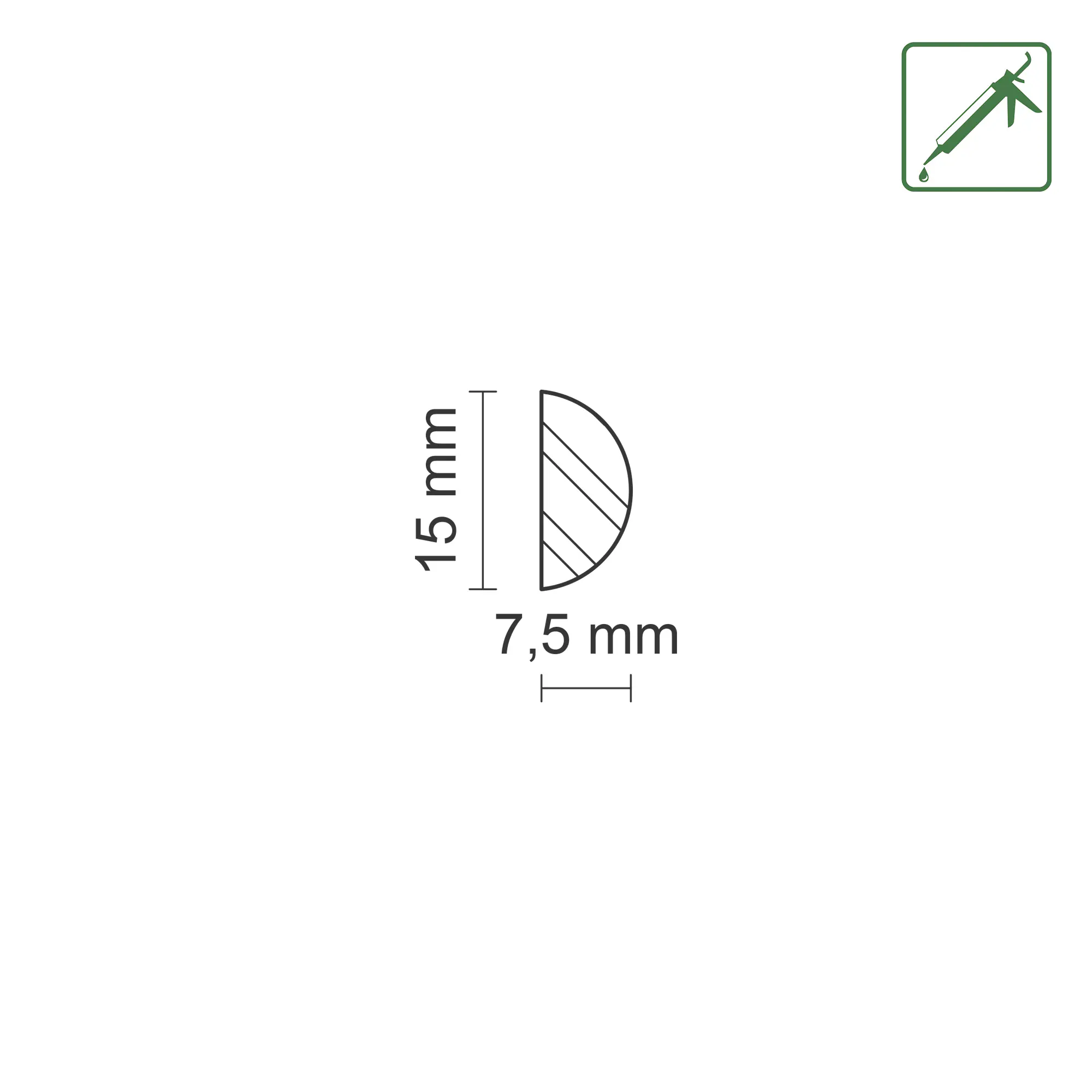FN Neuhofer Halbrundstab 100 cm 15 x 8 mm