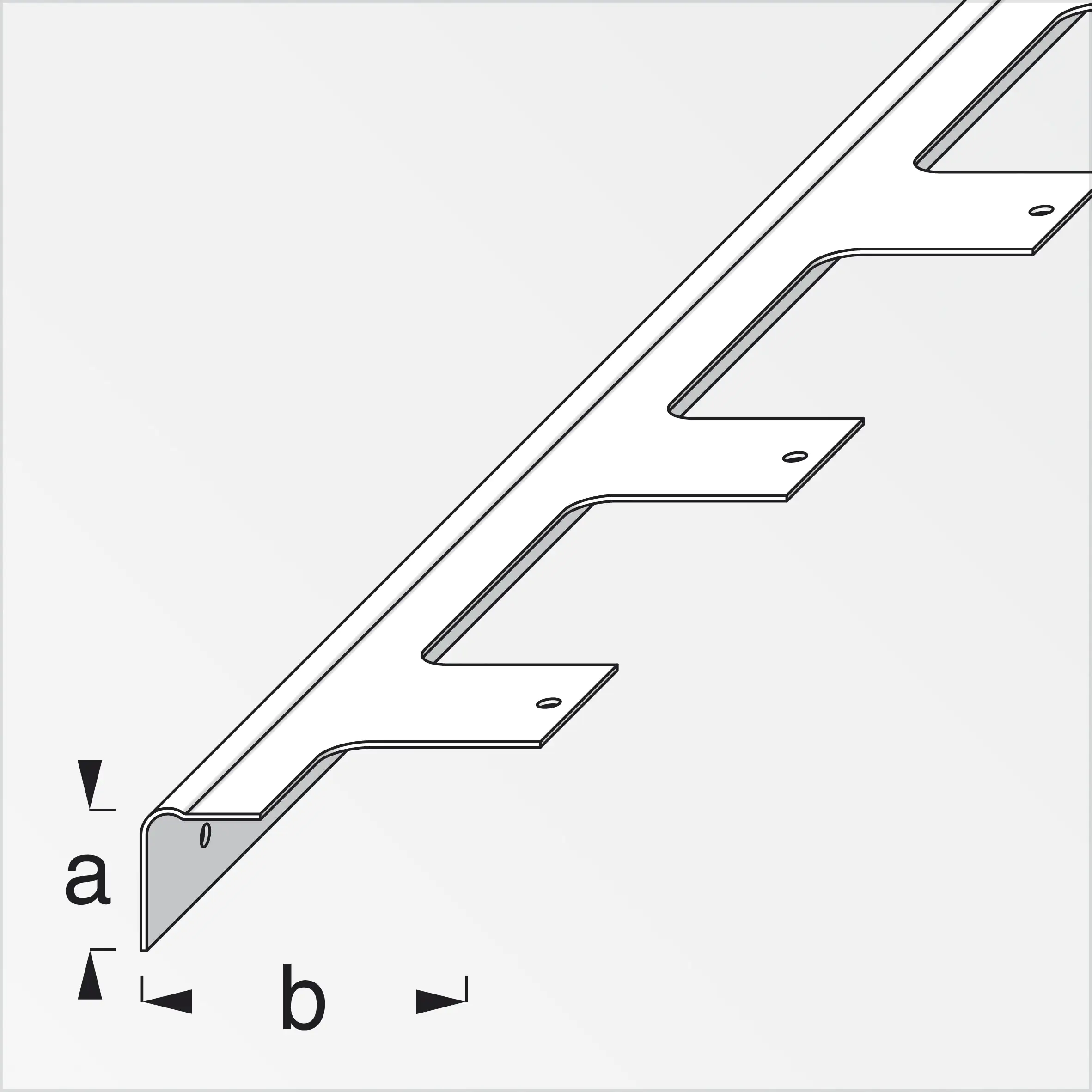 alfer Treppen-Reparaturwinkel, für Holztreppen 1.03 m, 18 x 43 mm verzinkt