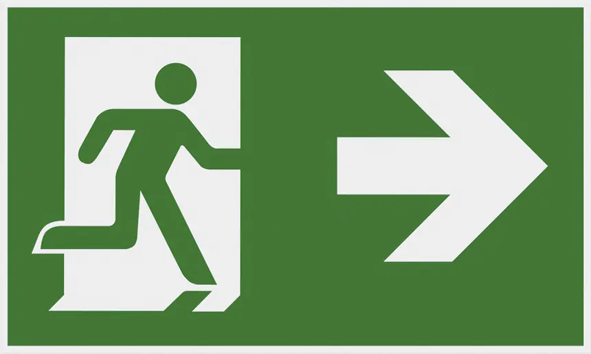 Conmetall Hinweisschild Fluchttür rechts 25 x 15 cm