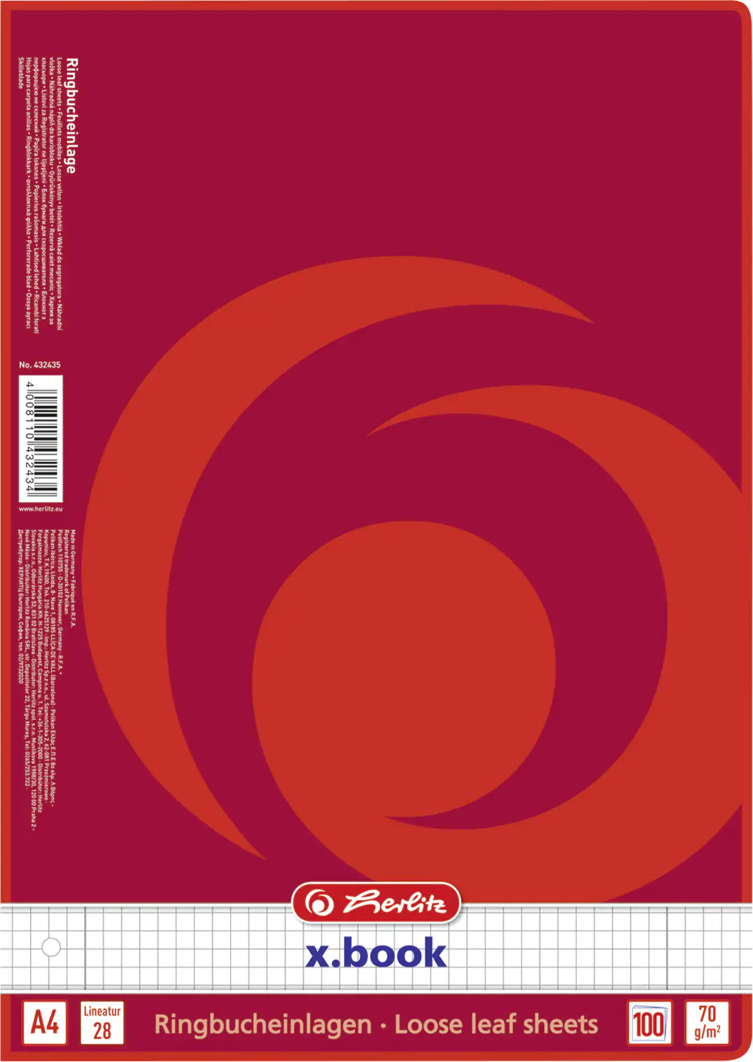 herlitz Ringbucheinlagen A4 70g/m² 100Bl Lineatur 28