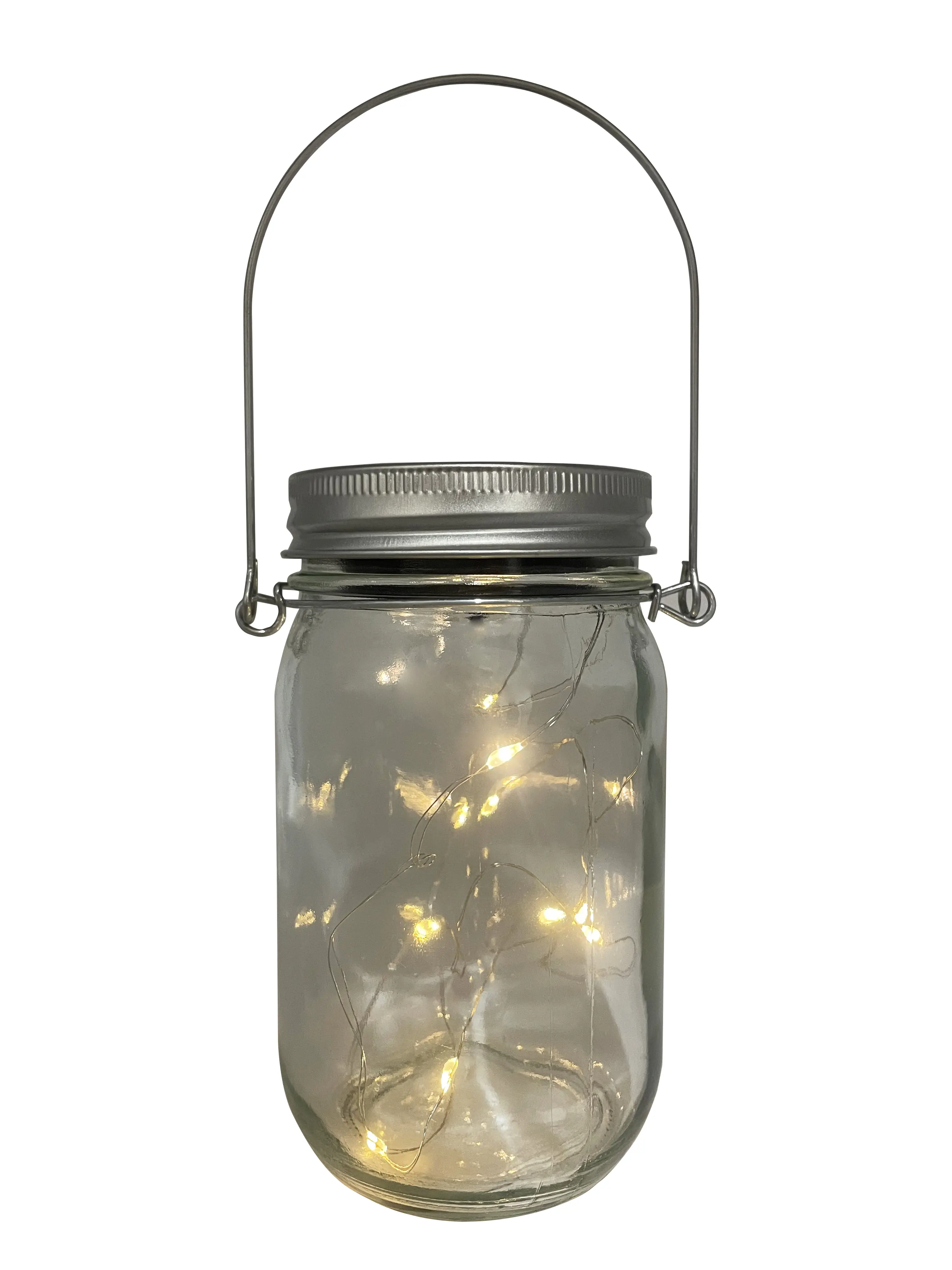 Dapo LED Solarleuchte Lichterkette im Glas warmweiß