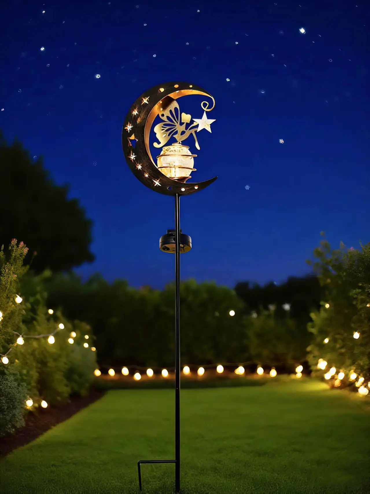 Dapo LED Solarstecker Lichtstab Mondlicht warmweiß