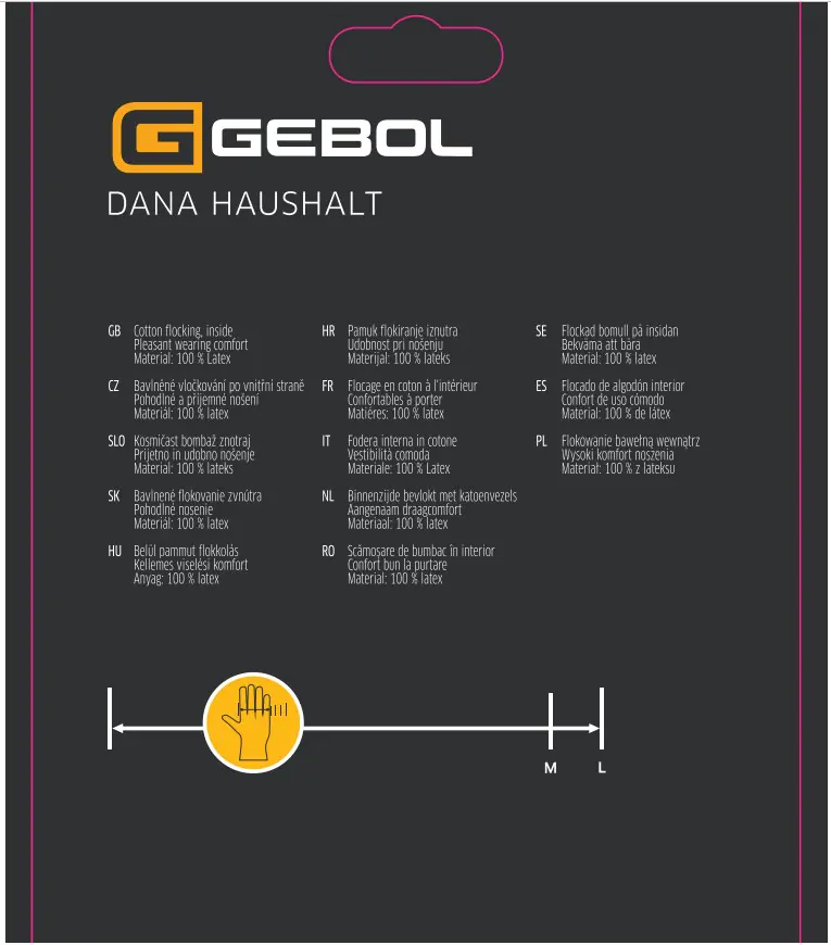Gebol Handschuh Dana Haushalt 2 Paar Packung   Gebol Handschuh Dana Haushalt 2 Paar Packung