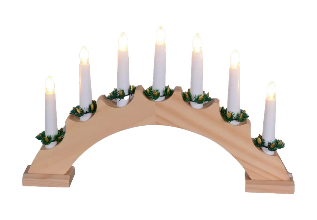 TrendLine LED Weihnachtsbogen Holz mit Kerzen 40 x 25 cm warmweiß
