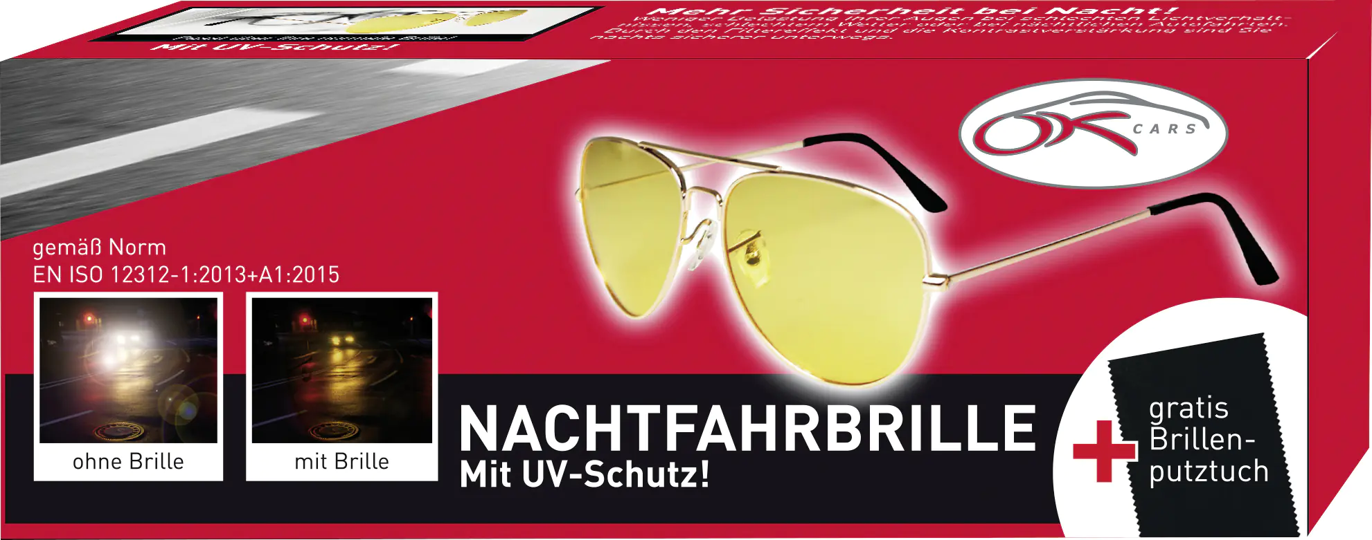 OKCars Night Vision Nachtfahrbrille silber/gelb OKCars Night Vision Nachtfahrbrille silber/gelb