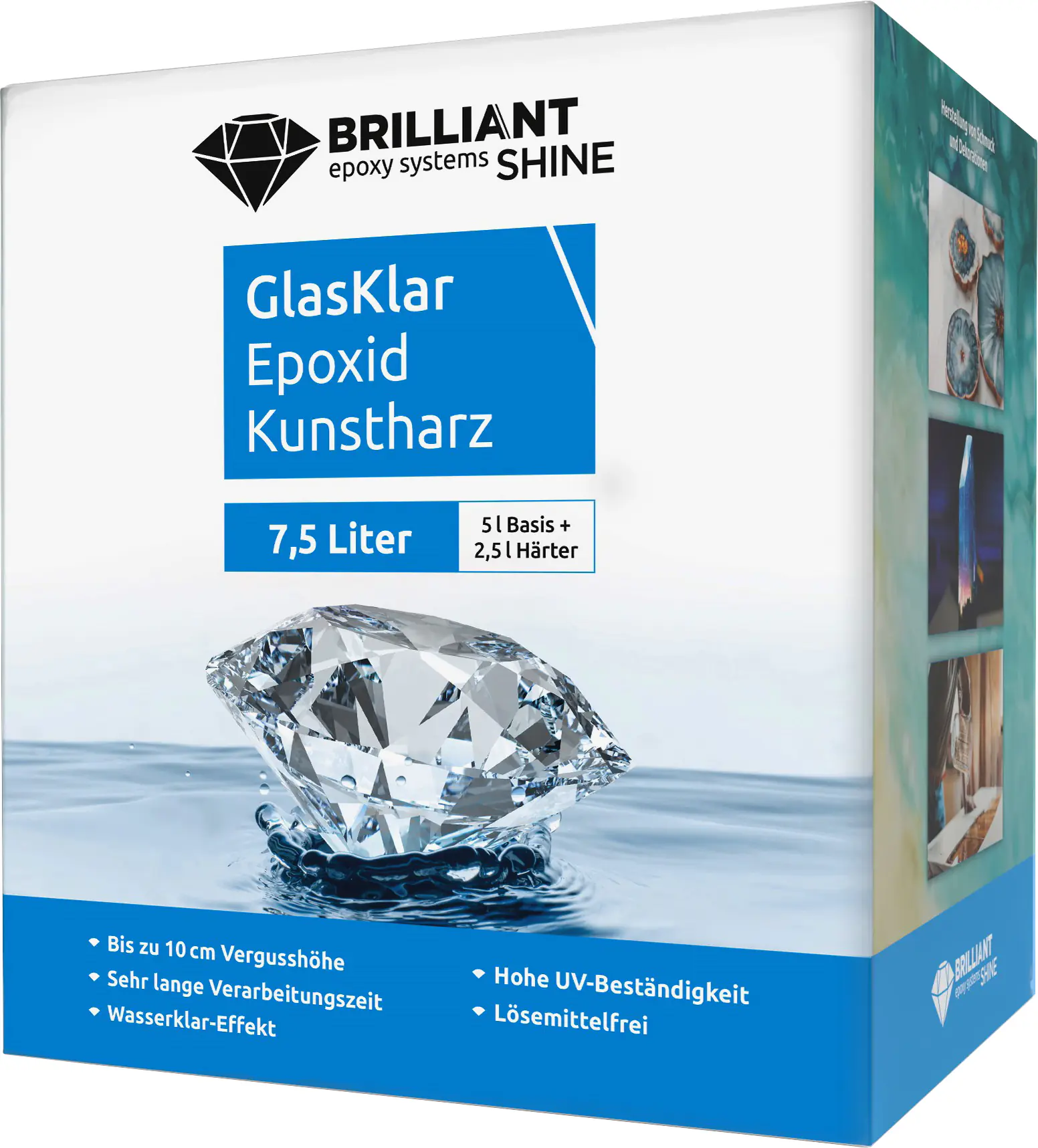 Brilliant Shine Epoxid Kunstharz Glasklar Epoxidharz A+B, 7,5L