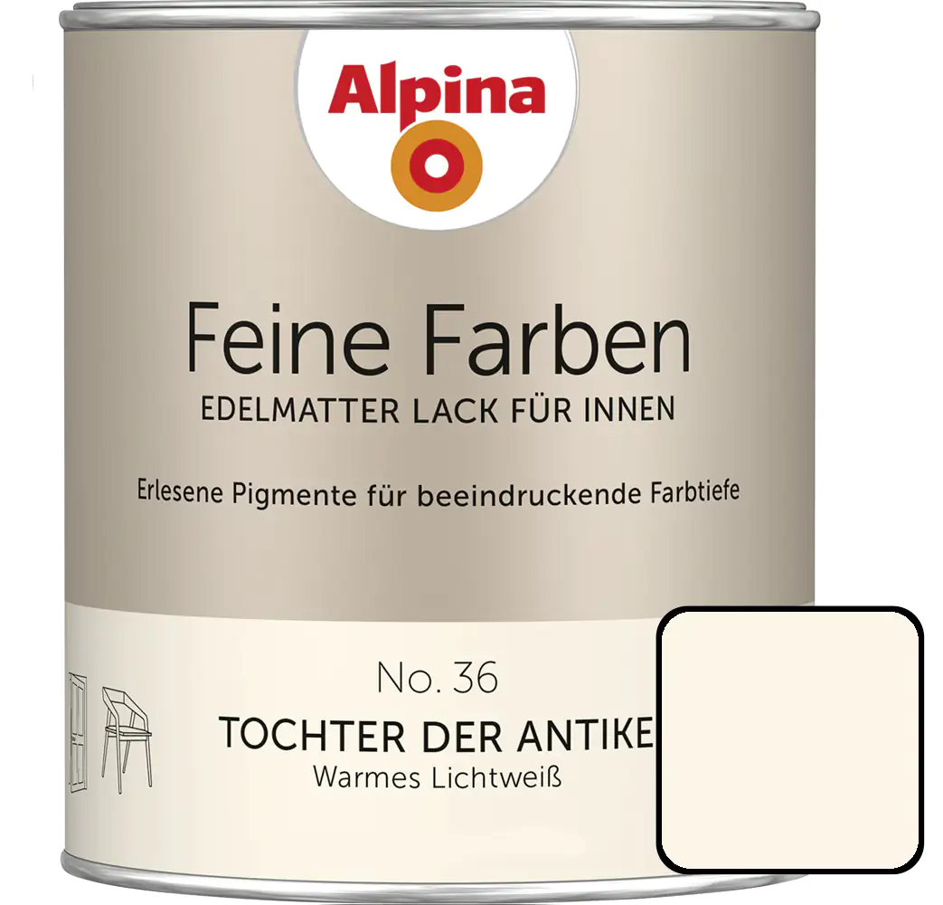 Alpina Feine Farben Lack No. 36 Tochter der Antike  lichtweiß edelmatt 750 ml Alpina Feine Farben Lack No. 36 Tochter der Antike  lichtweiß edelmatt 750 ml