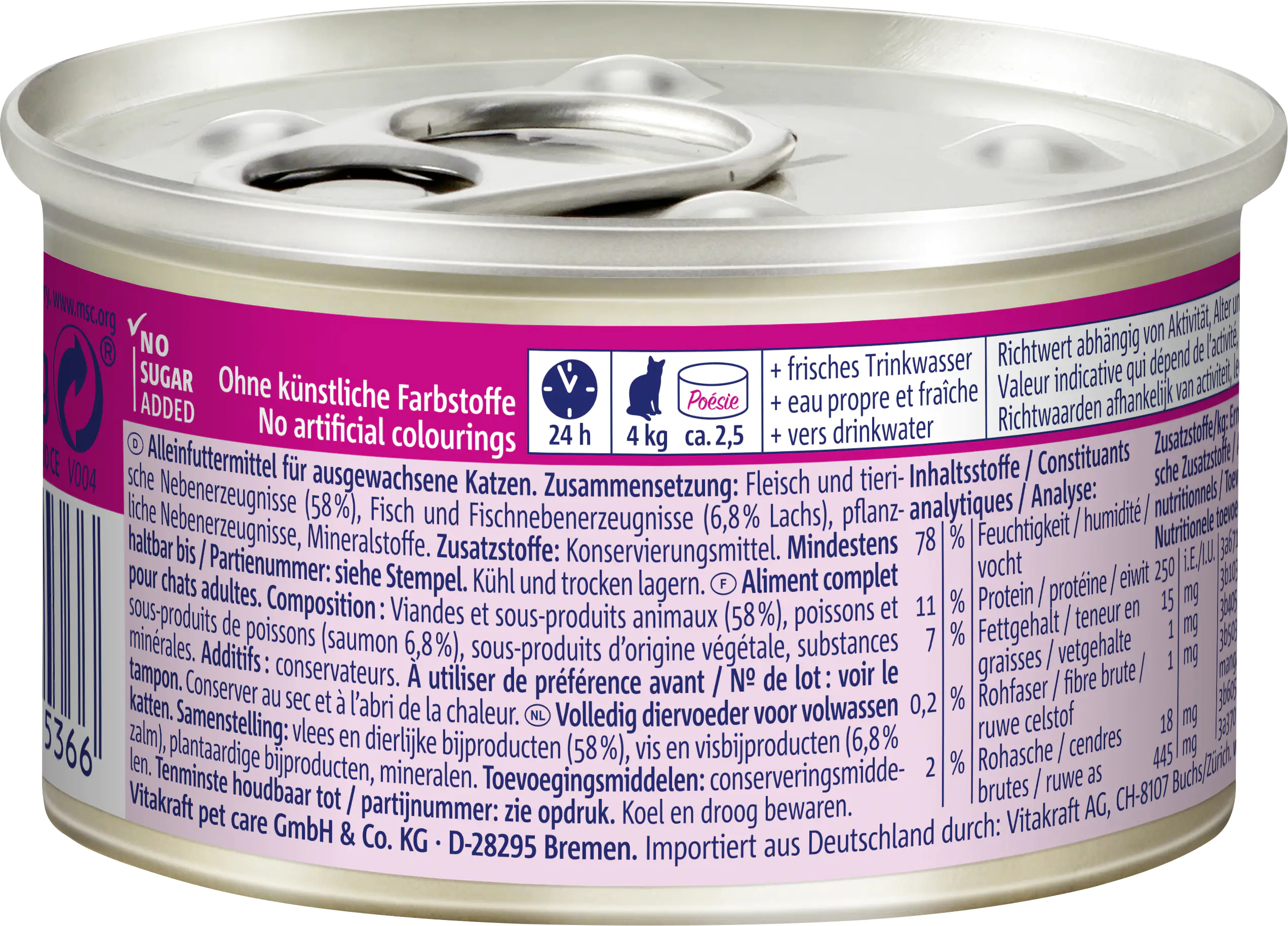 Vitakraft Poésie Katzenfutter Mousse Lachs 85 g