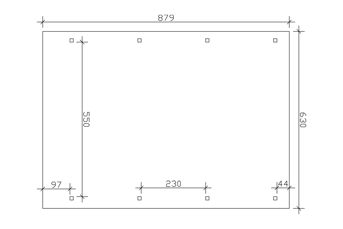 SKAN HOLZ Carport Wendland 630 x 879 cm mit EPDM-Dach