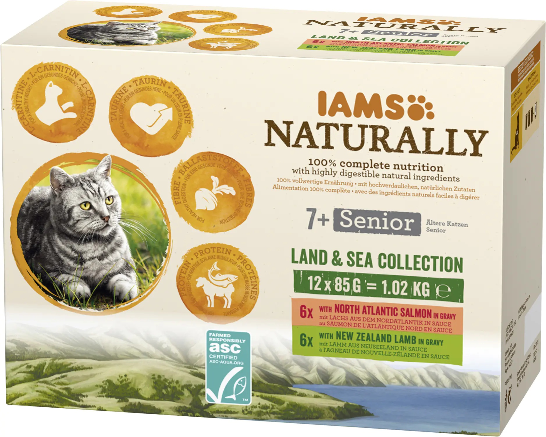 IAMS Naturally Katze Senior Mix 12x85g 12x 85g