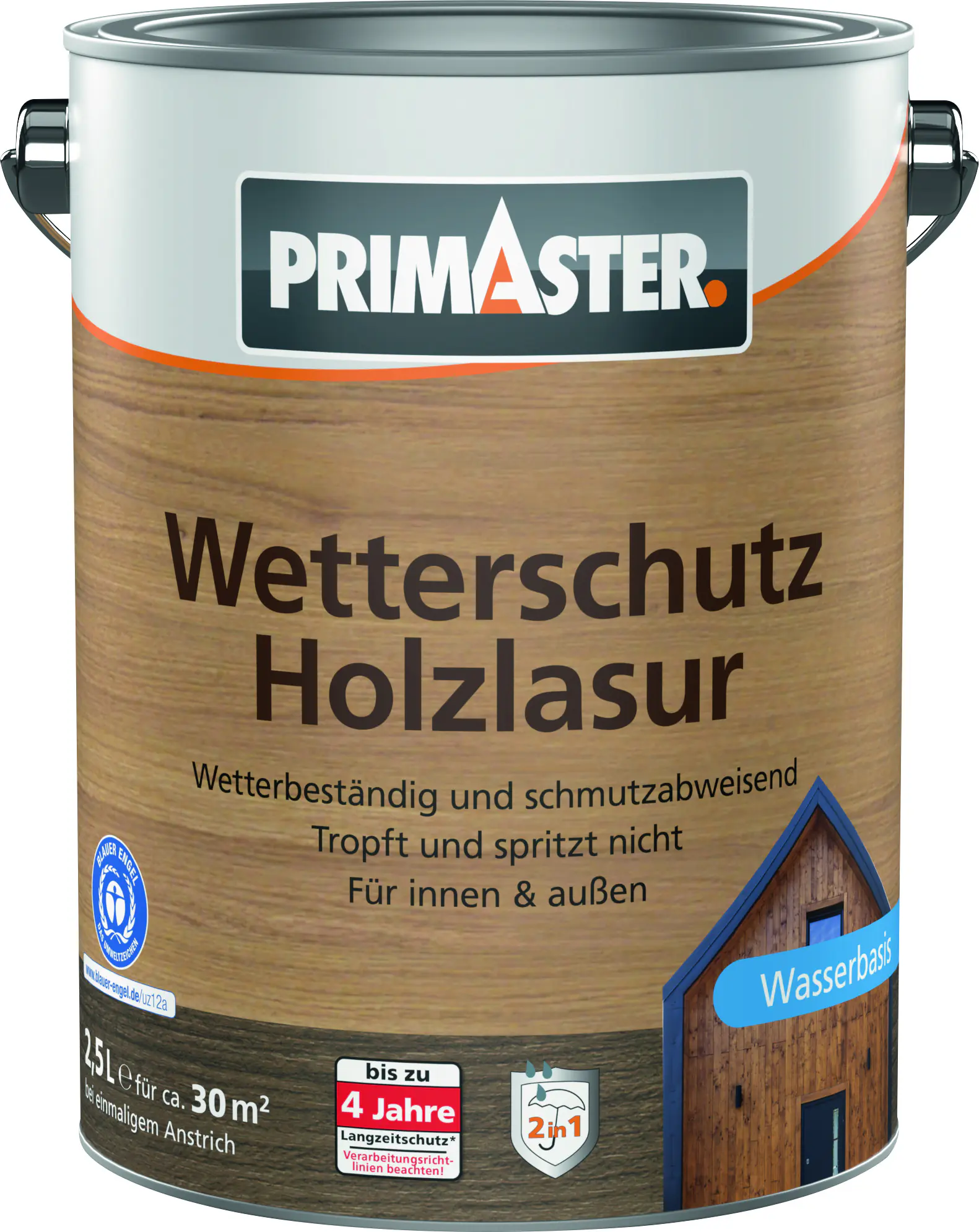 Primaster Wetterschutz-Holzlasur 2,5 L ebenholz 