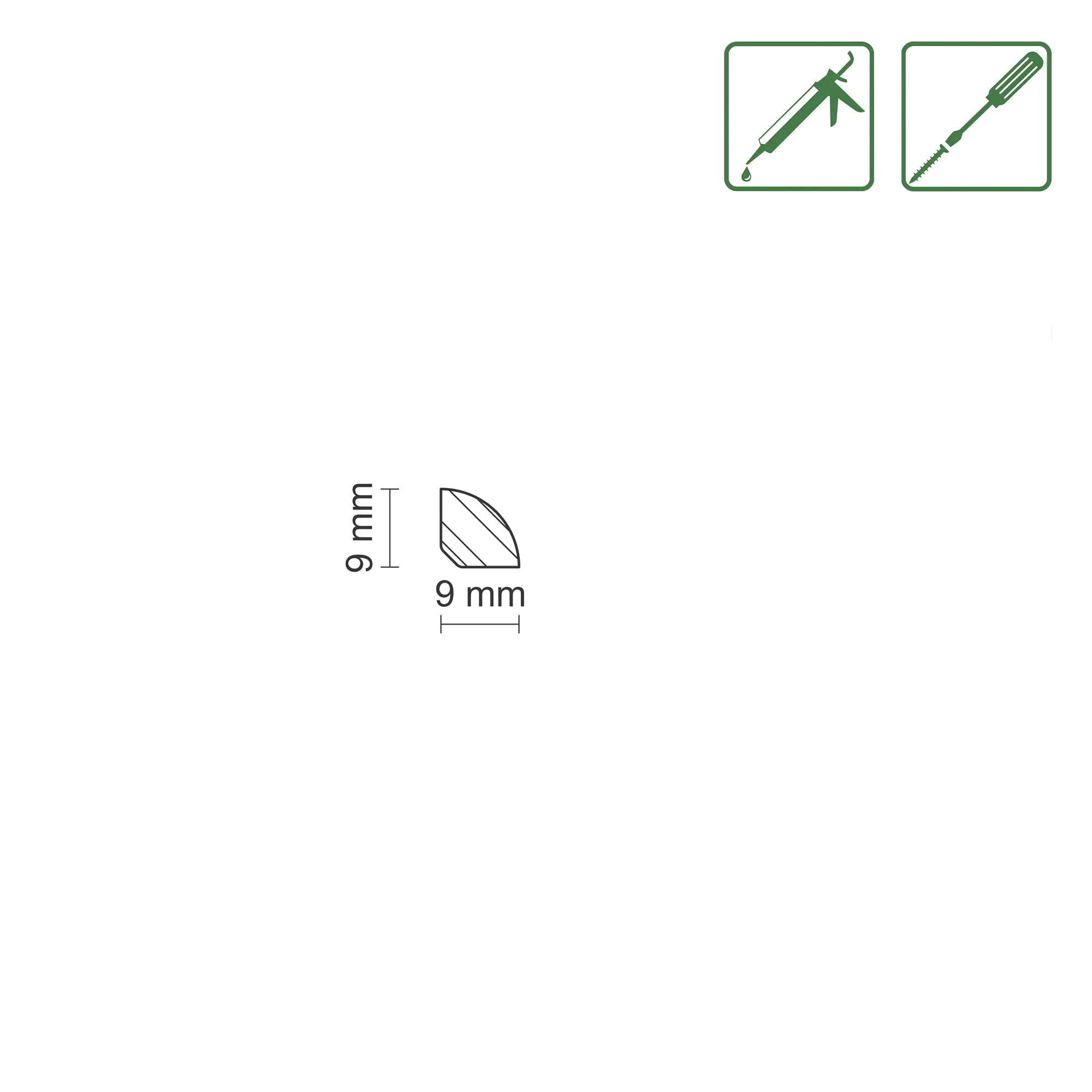 FN Neuhofer Viertelrundstab 100 cm 9 x 9 mm Fichte/Kiefer
