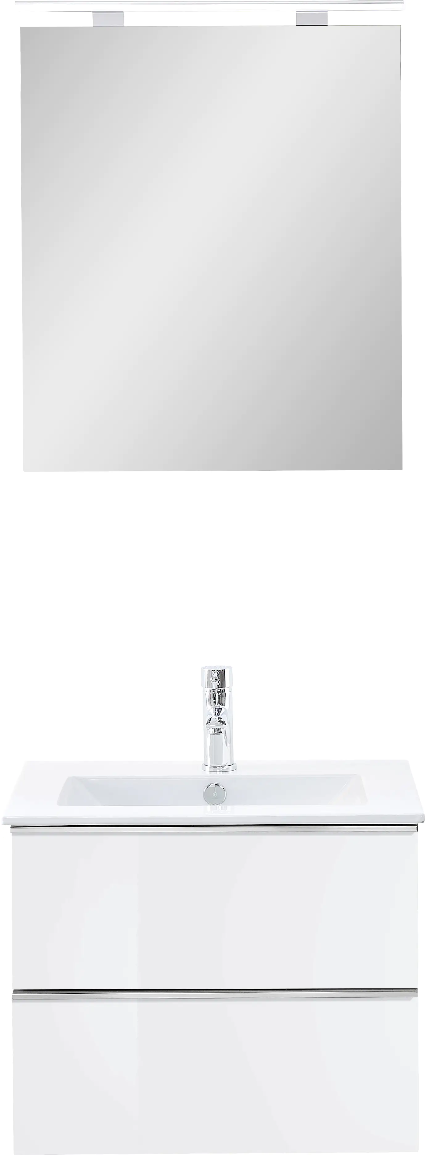 Primaster Bad-Set Düsseldorf weiß 61 cm LED-Leuchten, Keramikwaschtisch