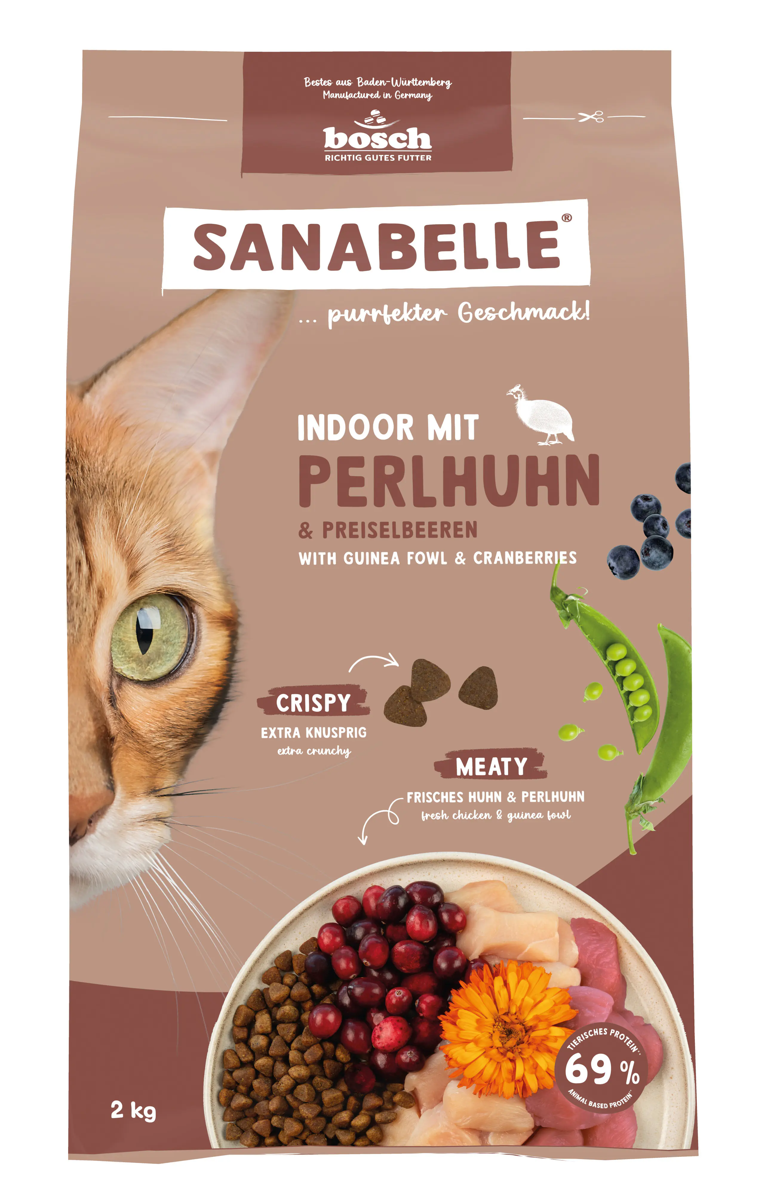 Sanabelle Katzentrockenfutter Adult Indoor mit Perlhuhn & Preiselbeeren für Hauskatzen 2 kg Sanabelle Katzentrockenfutter Adult Indoor mit Perlhuhn & Preiselbeeren für Hauskatzen 2 kg