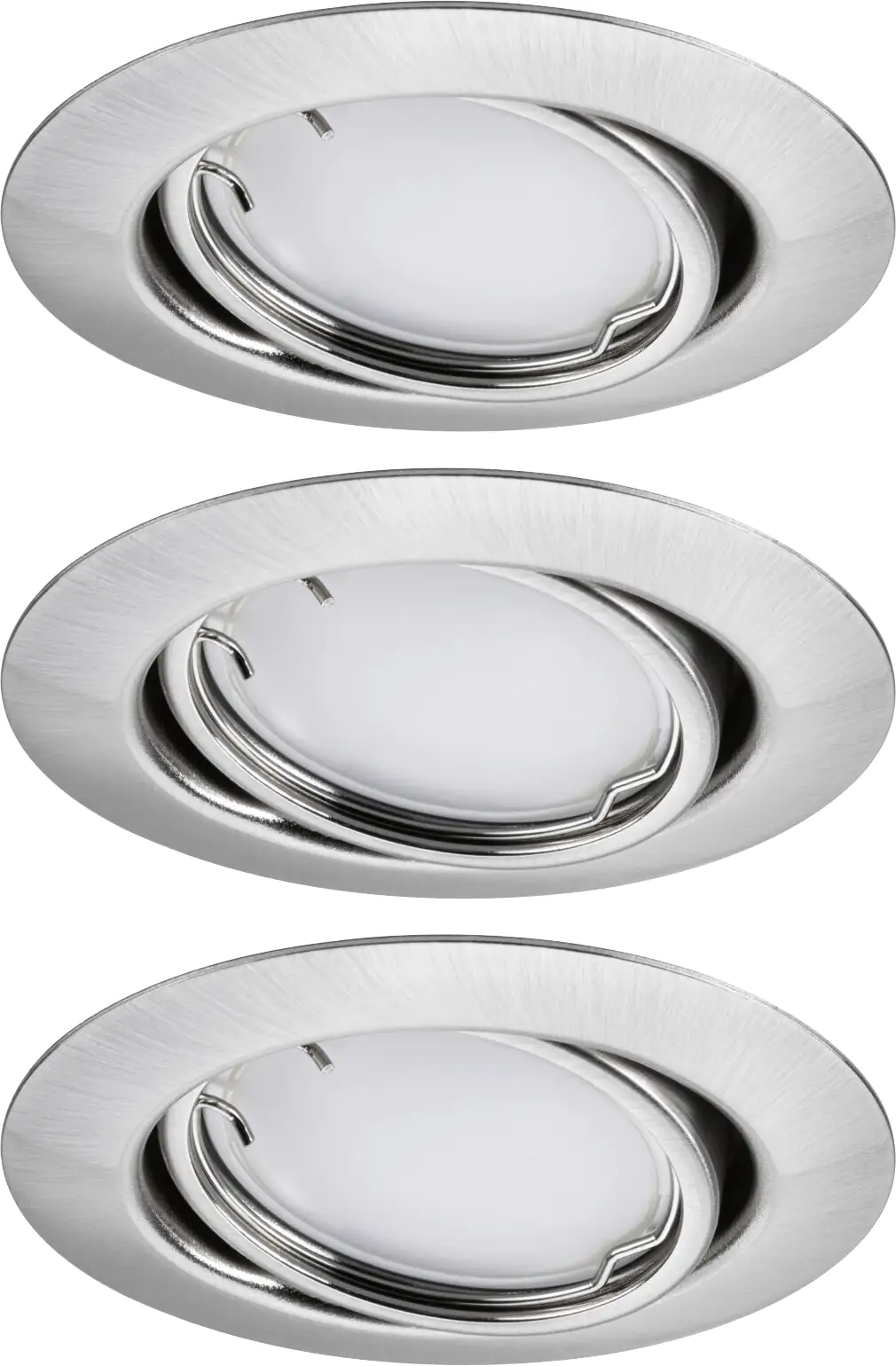 Paulmann LED Einbauleuchte Coin Base 3er Set eisen gebürstet Zigbee RGBW RGBW Ø 9 cm schwenkbar  Paulmann LED Einbauleuchte Coin Base 3er Set eisen gebürstet Zigbee RGBW RGBW Ø 9 cm schwenkbar