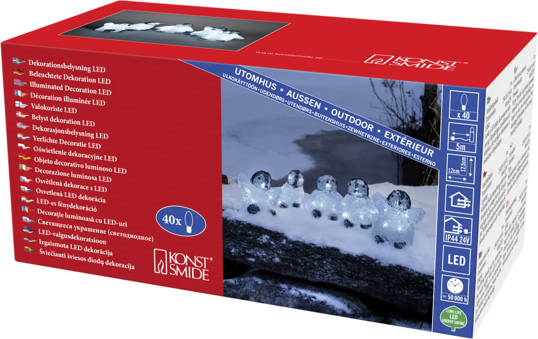 Konstsmide Lichterkette Acryl LED Babypinguine 5 er Set