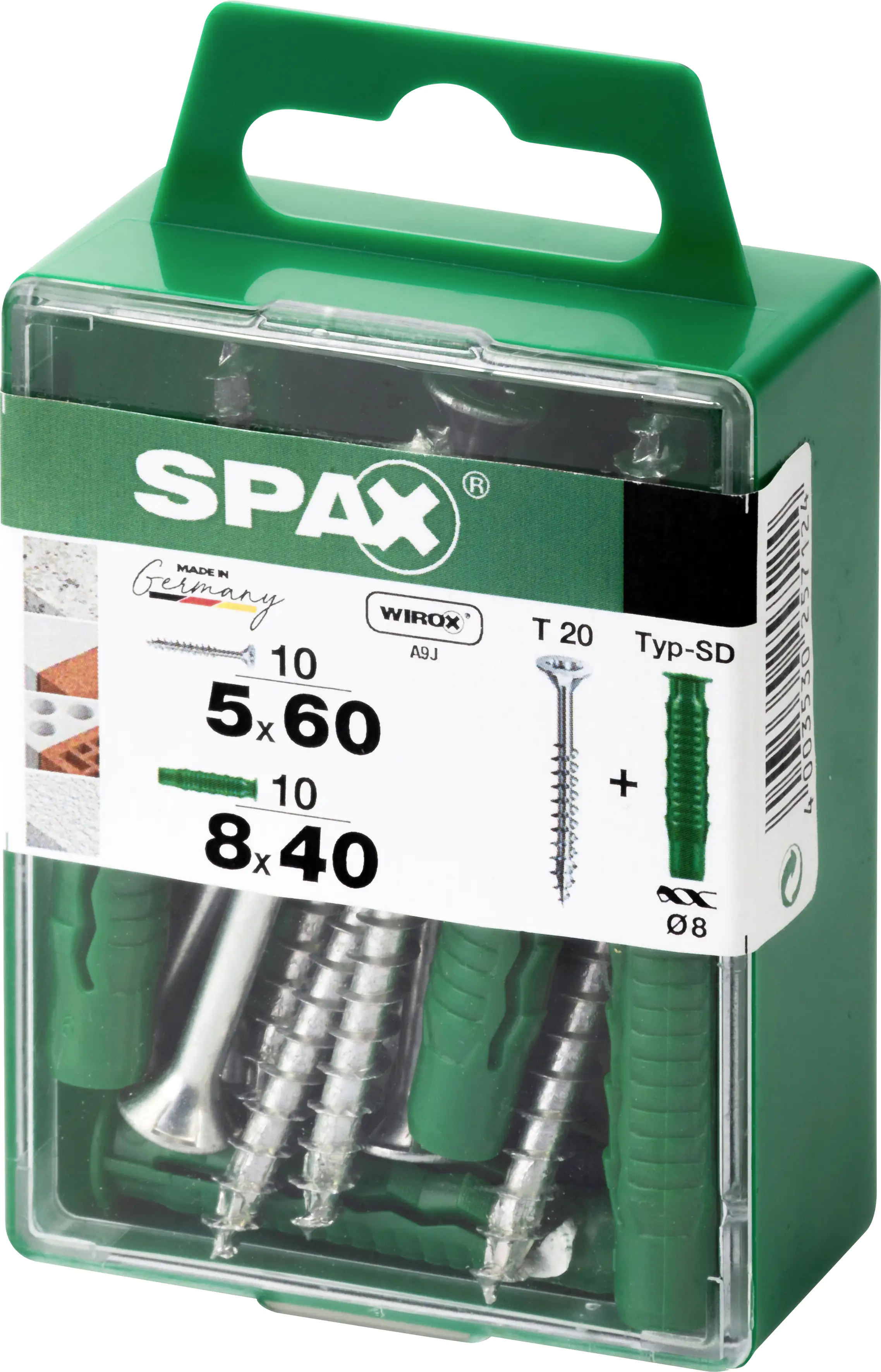 Spax Universalschrauben + Dübel 5.0 x 60 mm TX 20 10 Schrauben + 10 Dübel